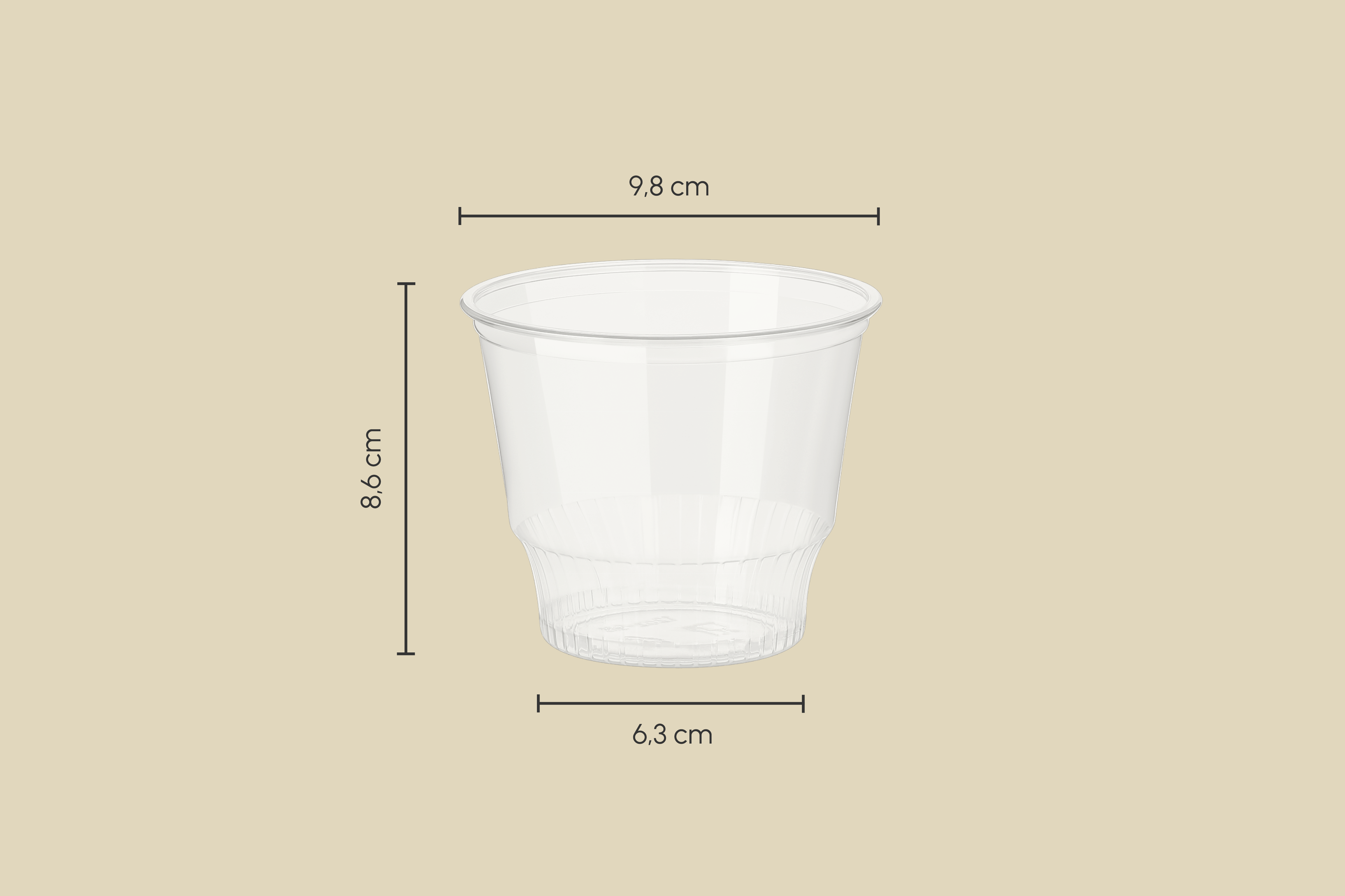 PET-Eisbecher, Tulpen-Form, transparent, 360 ml, Ø oben 9,8 x Ø unten 6,3 x Höhe 8,6 cm (1.000er Karton)