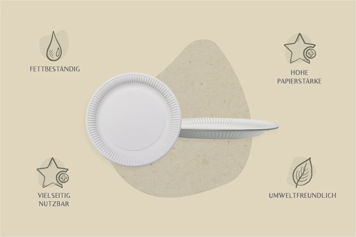 Papp-Teller, weiß, rund, Ø 18 cm, frischfaser (1000er Karton)