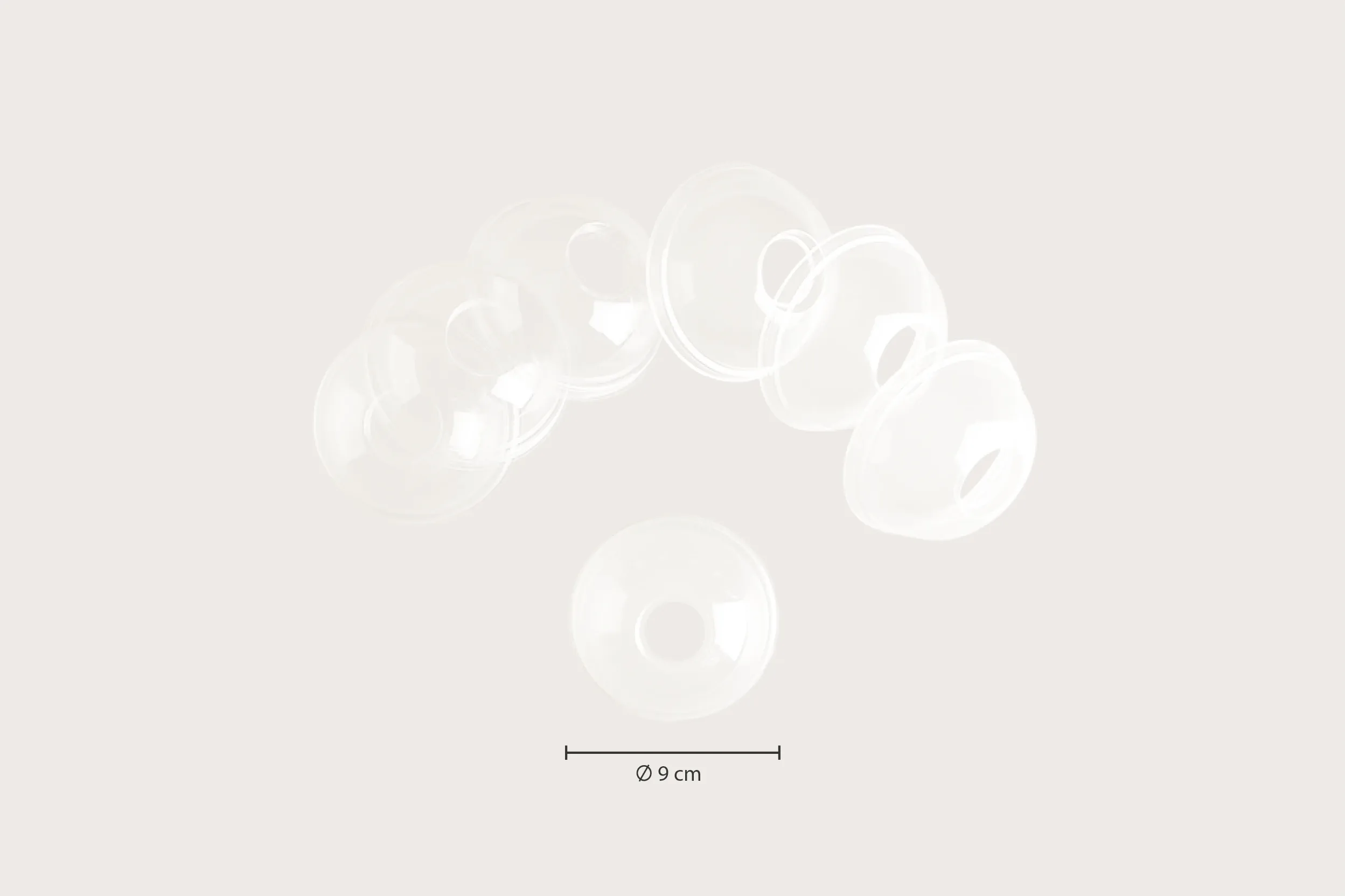 PET-Dom-Deckel mit rundem Loch, transparent, Ø 9 x H 4,1 cm (1.000er Karton)