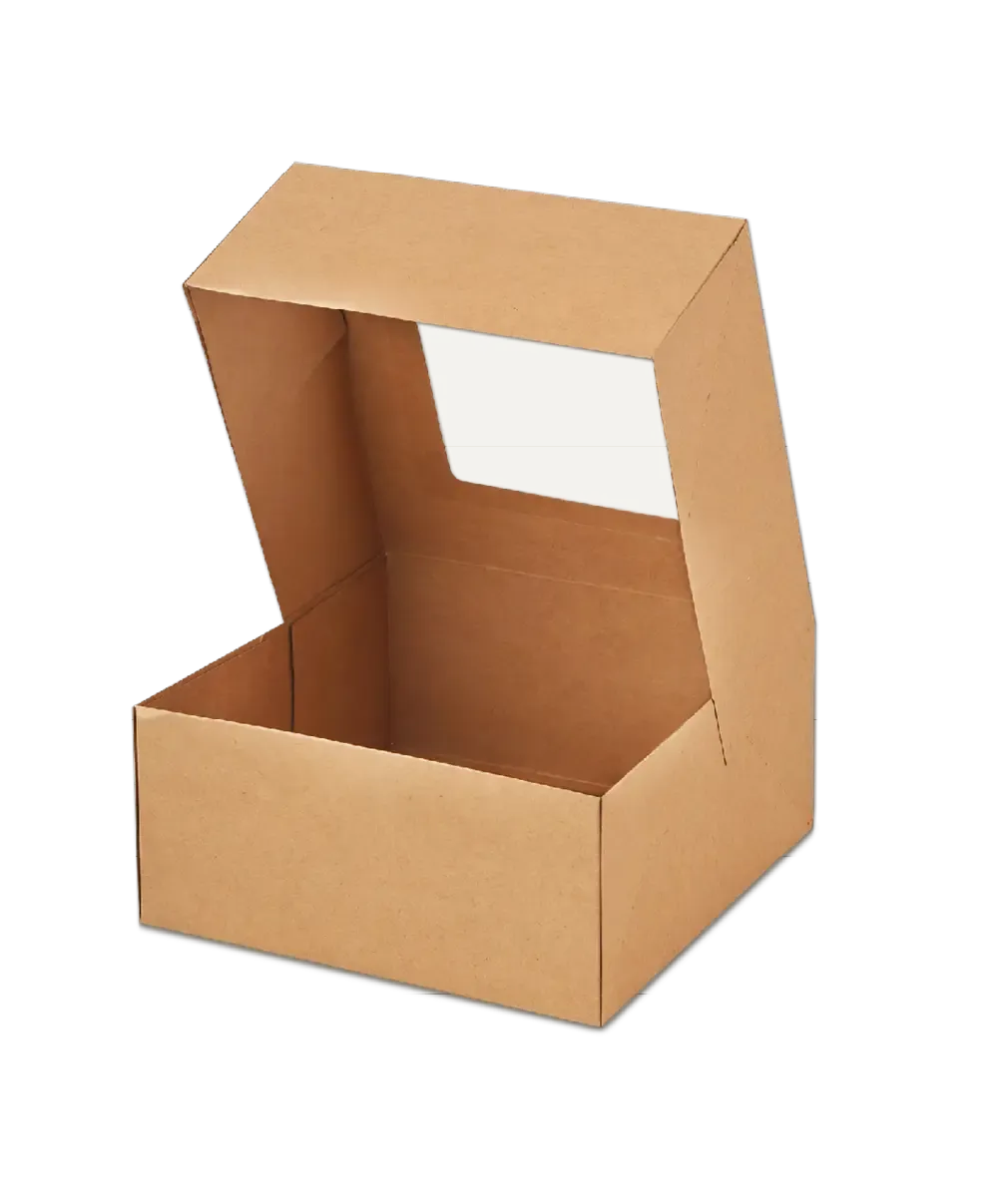 PAPP-TORTENKARTON MIT SICHTFENSTER | BRAUN