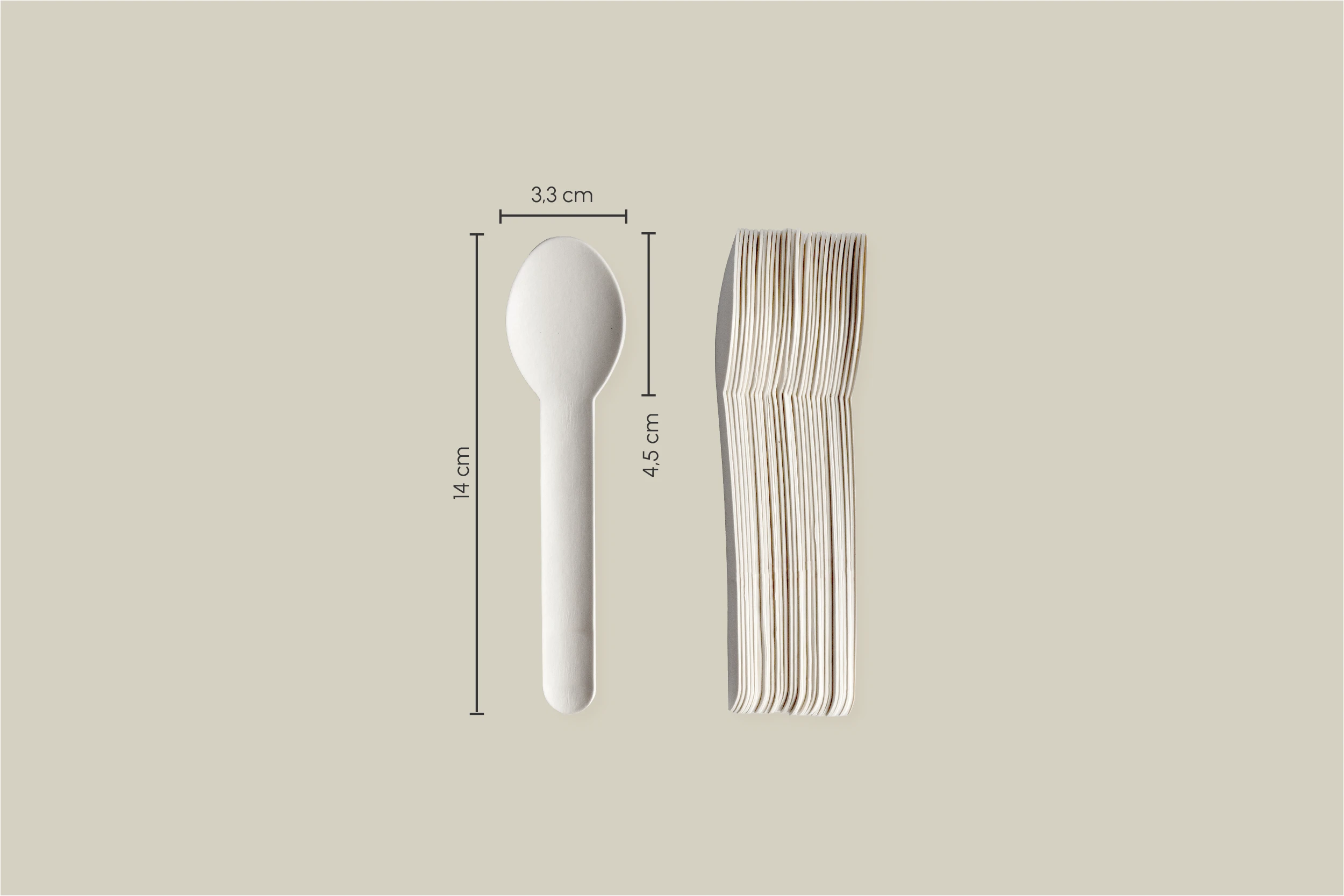 Papp-Löffel, weiß, L 14 x B 3,3 cm, 9-lagig (1.000er Karton)