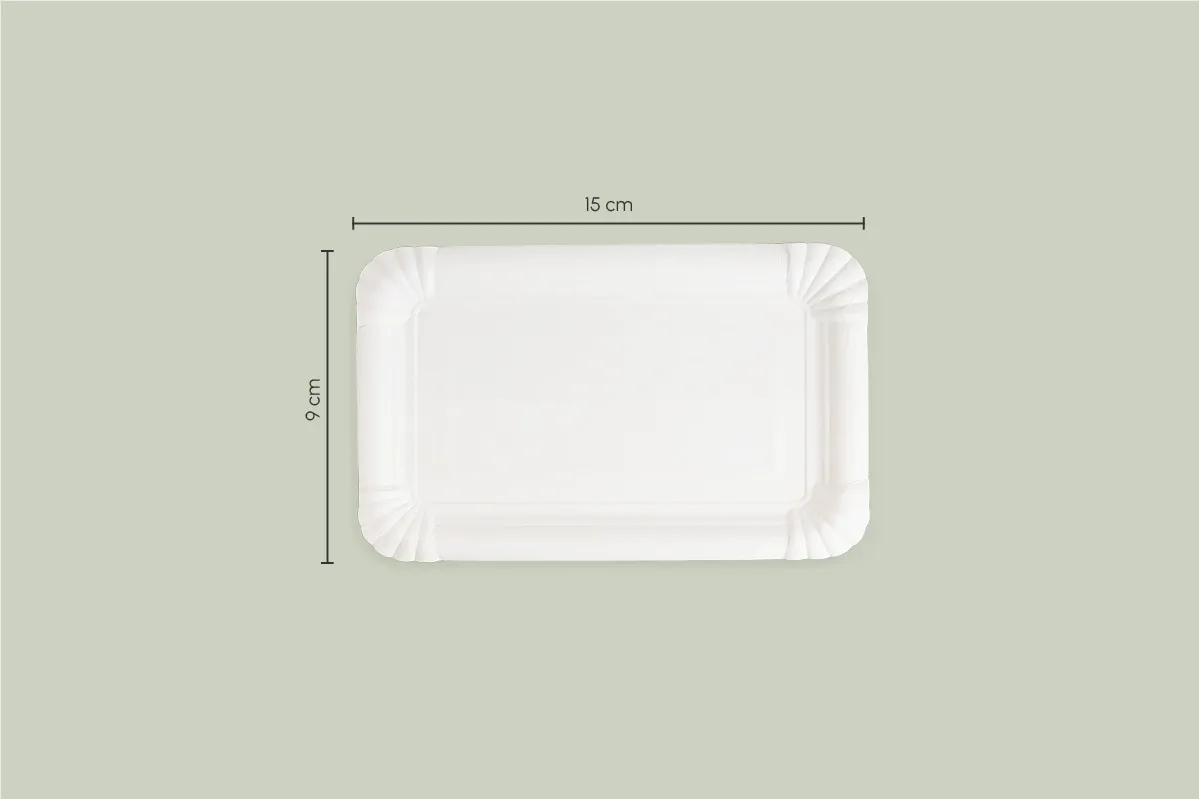 Papp-Teller, weiß, eckig, L 9 x B 15 cm (3.000er Karton)