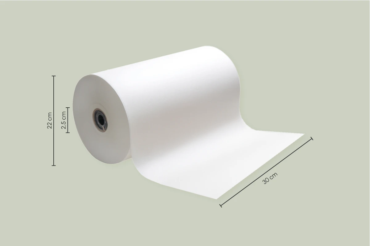 Einschlagpapier, Pergamentersatz, Breite 30 cm Rolle, weiß (9 KG)
