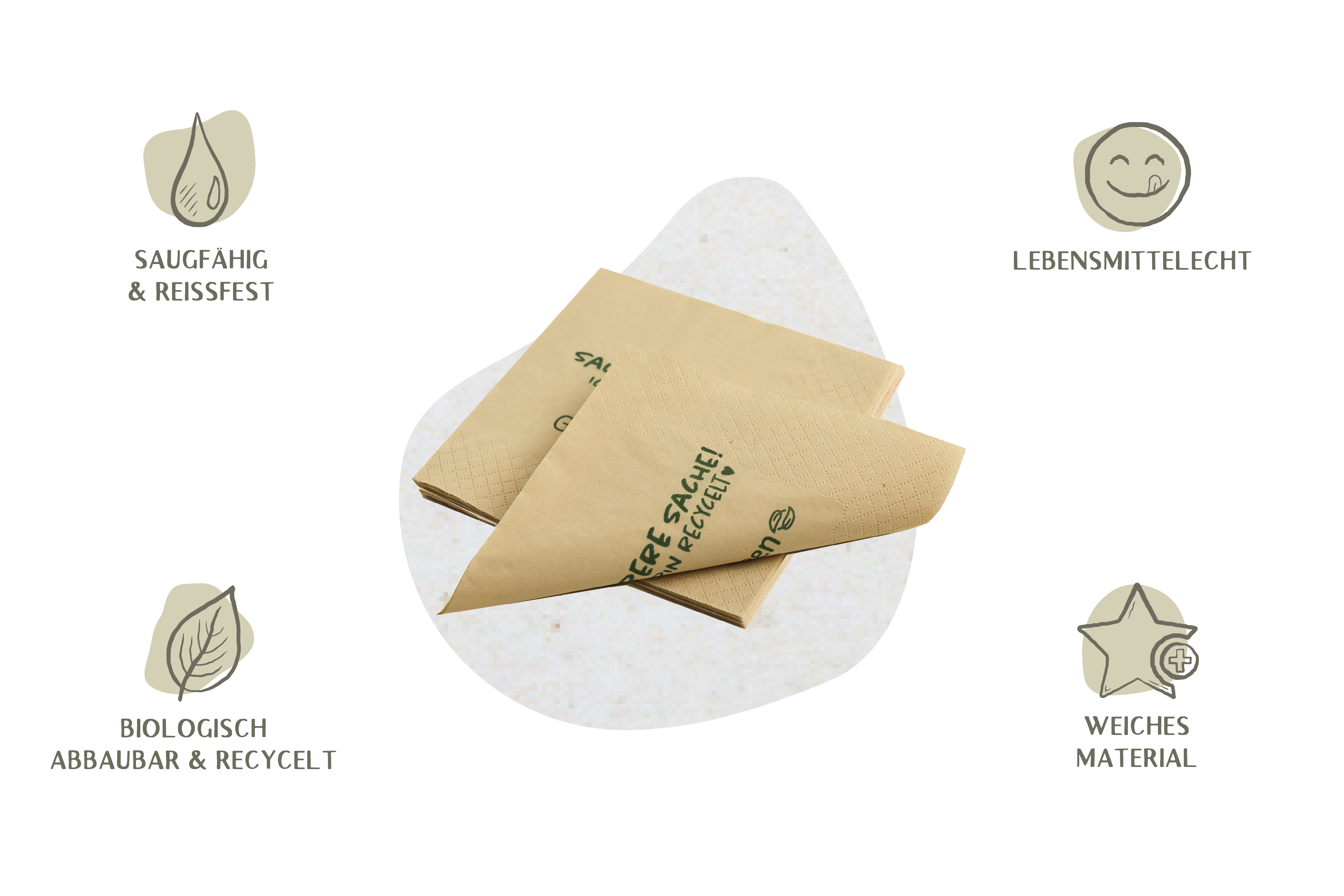Serviette GET GREEN, beige, L 23 x B 23 cm, gefaltet: L 11,5 x B 11,5 cm, 2-lagig, 1/4-Falz, weich und saugfähig (5.400er Karton) Serviette GET GREEN, beige, L 23 x B 23 cm, gefaltet: L 11,5 x B 11,5 cm, 2-lagig, 1/4-Falz, weich und saugfähig (5.400er Karton)