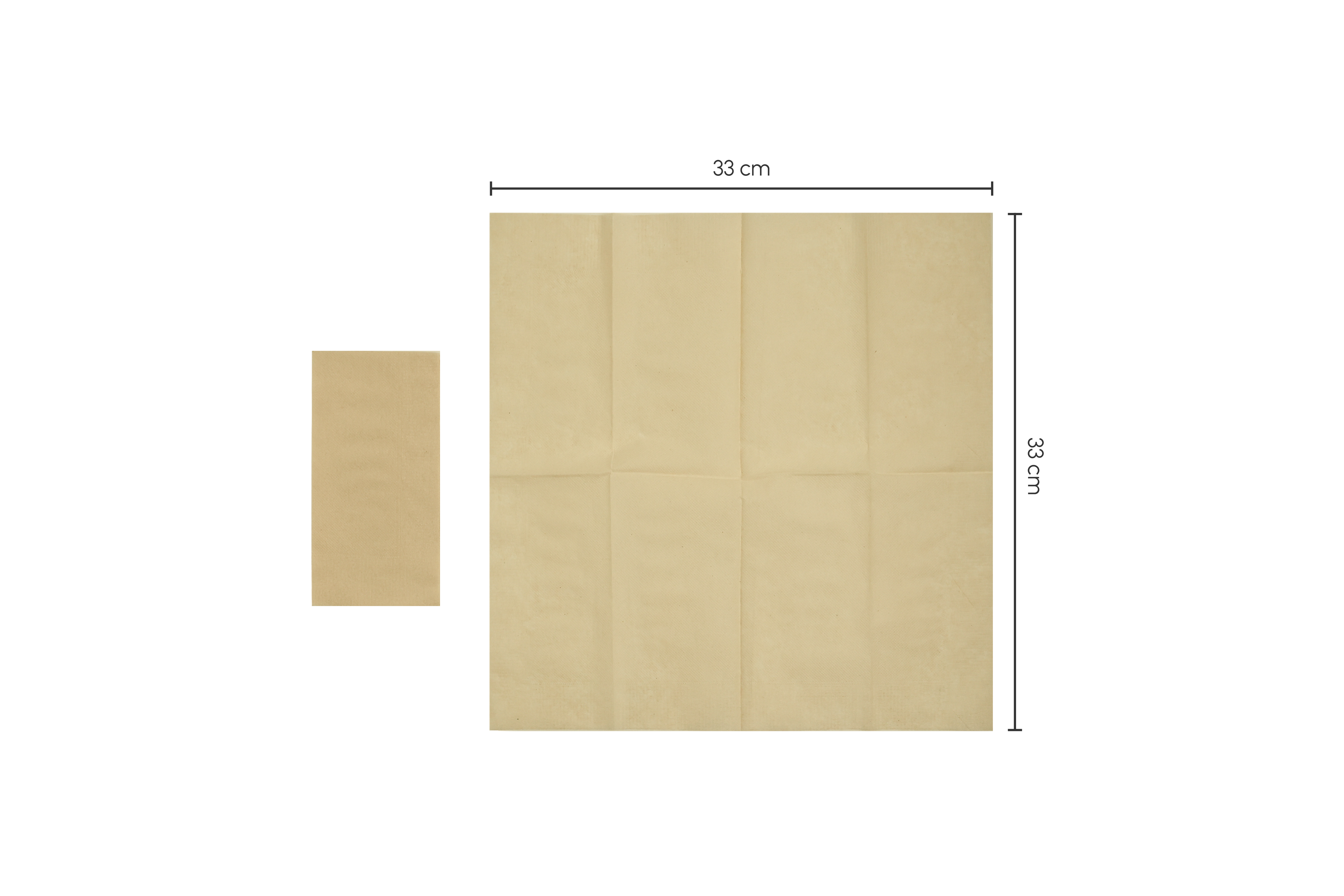 Serviette 33 x 33 cm, Beige, unbedruckt, 1-lagig, 1/8 Falz (2.400er Karton) Serviette 33 x 33 cm, Beige, unbedruckt, 1-lagig, 1/8 Falz (2.400er Karton)