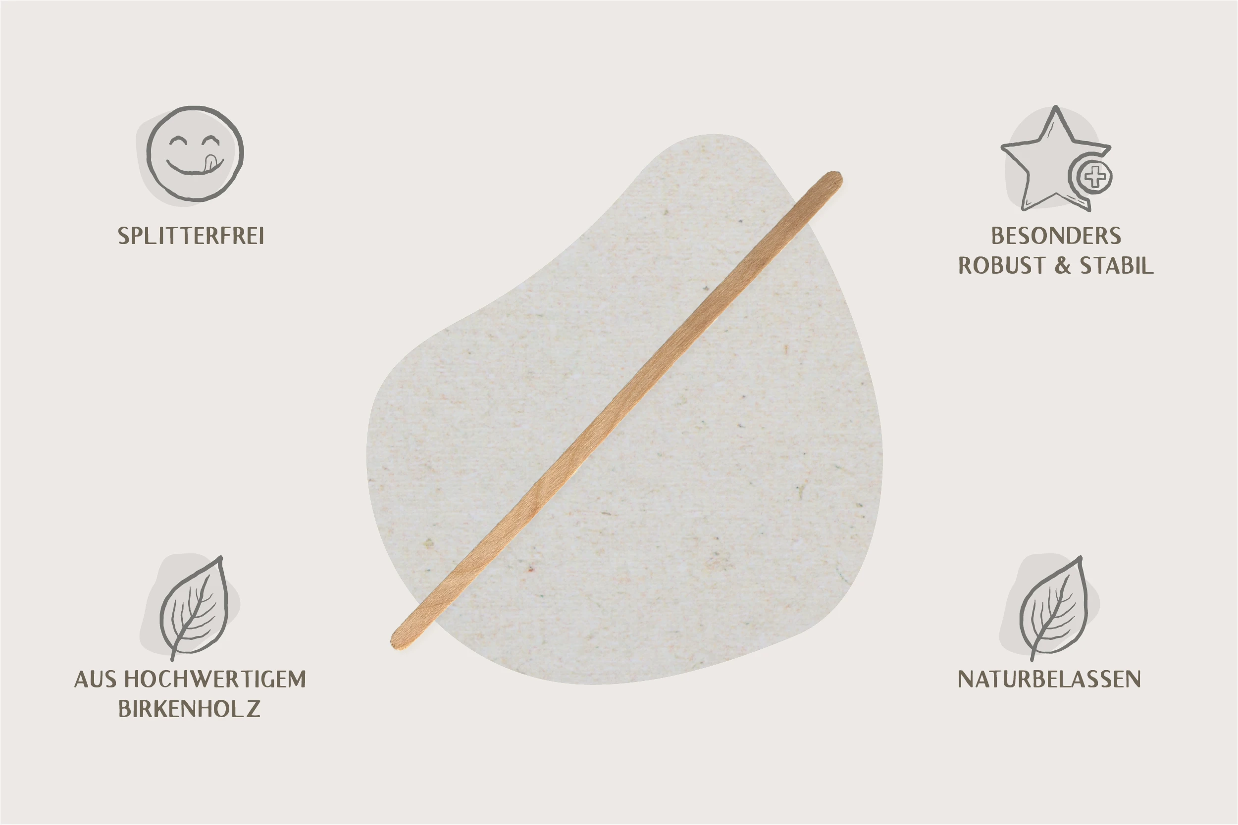 Holz-Rührstäbchen, L 14 x B 0,5 cm (1.000er Packung)