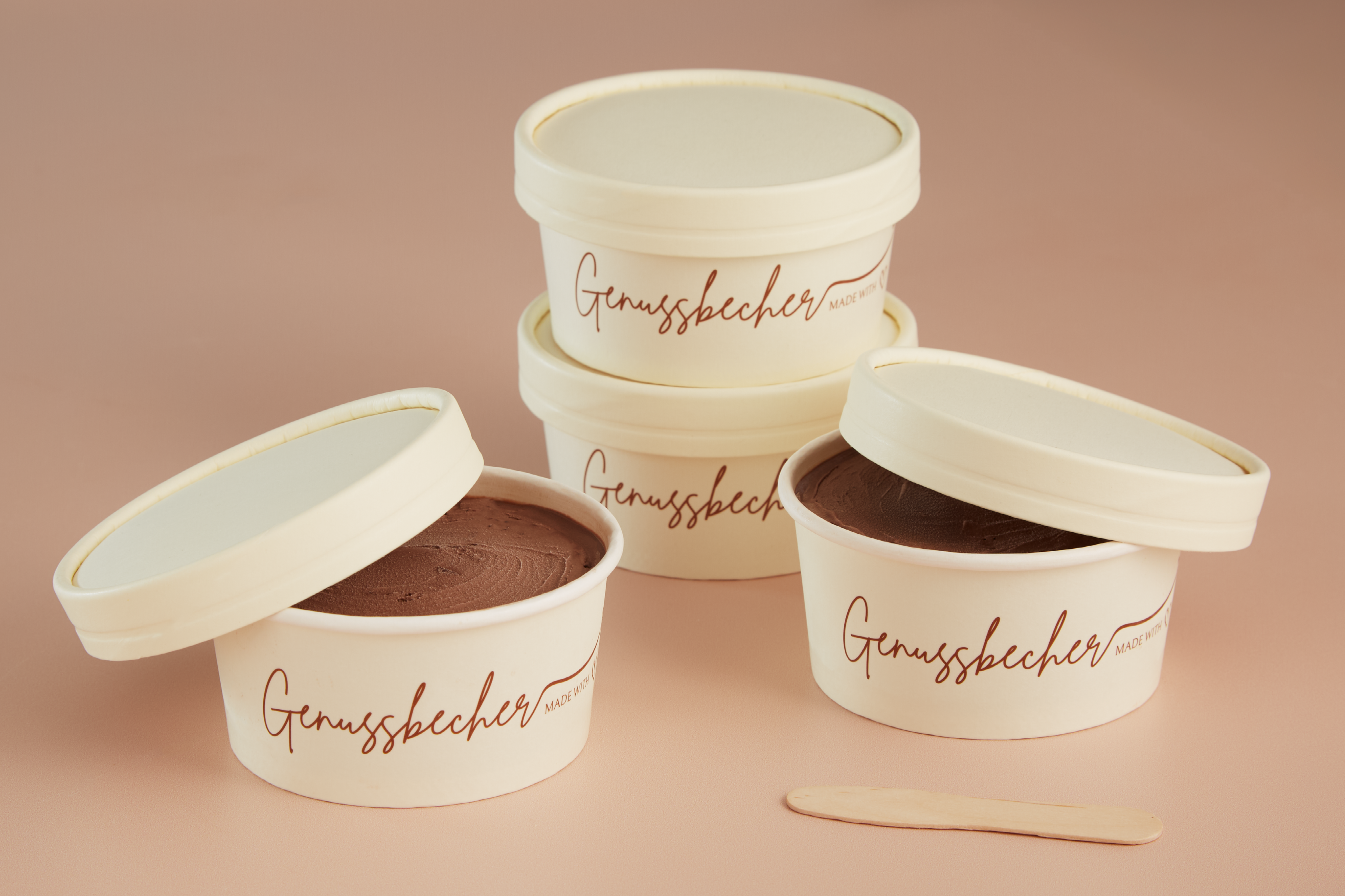 Papp-Eisbecher, Genussbecher, 160 ml, Ø oben 9 x Ø unten 7,4 x Höhe 4,3 cm, Beidseitige PE-Beschichtung, matt (1.000er Karton)