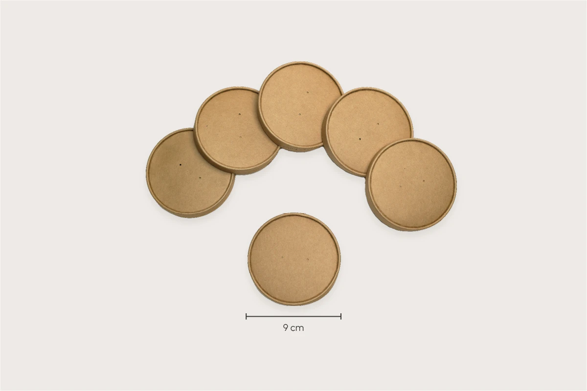 Papp-Deckel für 360 ml Papp-Suppenbecher, braun, Ø9cm (500er Karton)