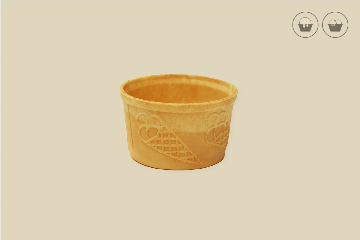 Waffelbecher, halbsüß, 155 ml, Ø 8 x H 4,7 cm, Kt. Nr. 62 (208er Karton)
