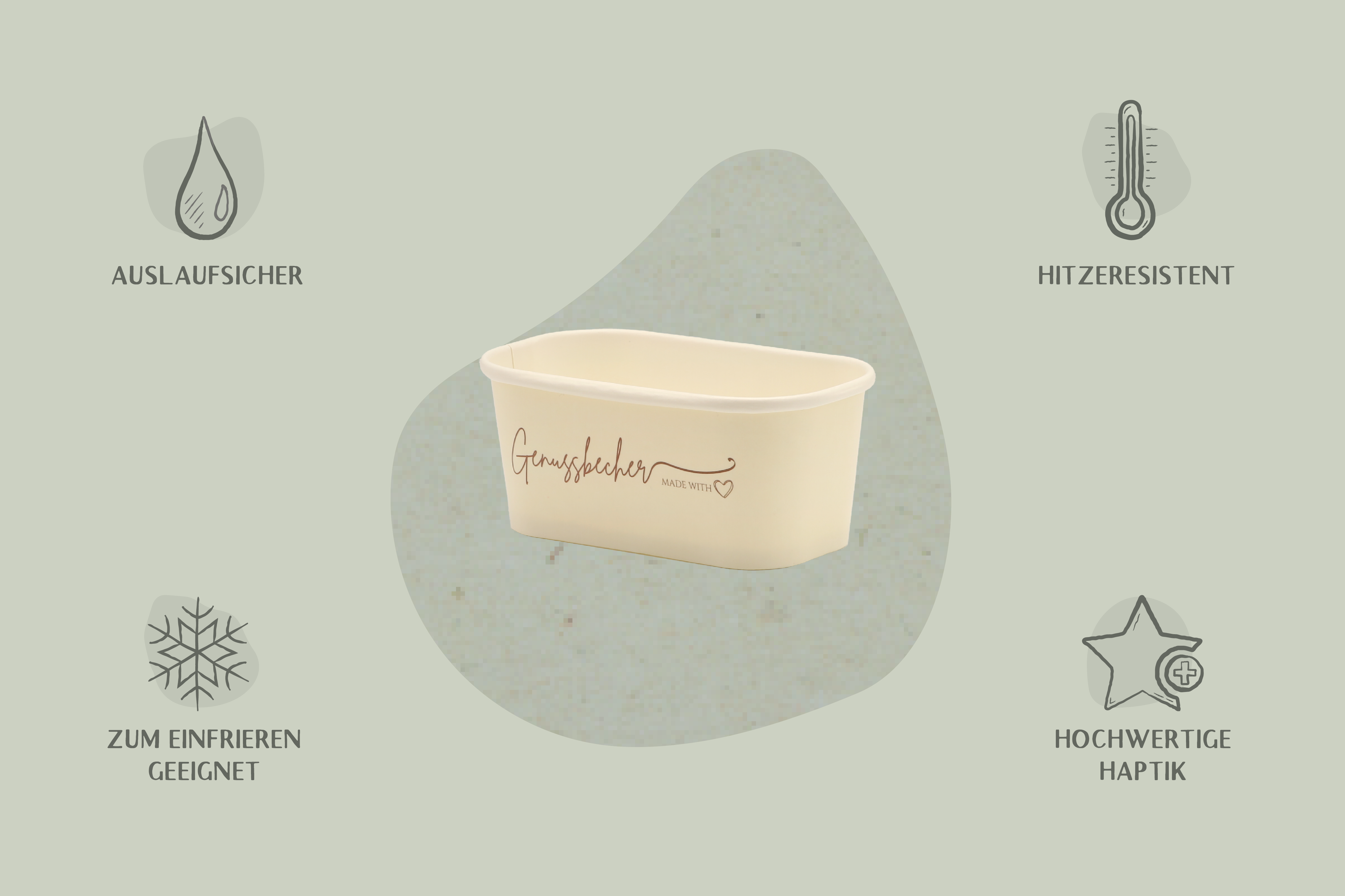 Papp-Becher Genussbecher, eckig, 180 ml, L 10,6x B 6,5 x H 4,6 cm, Beidseitige PE-Beschichtung (500er Karton)