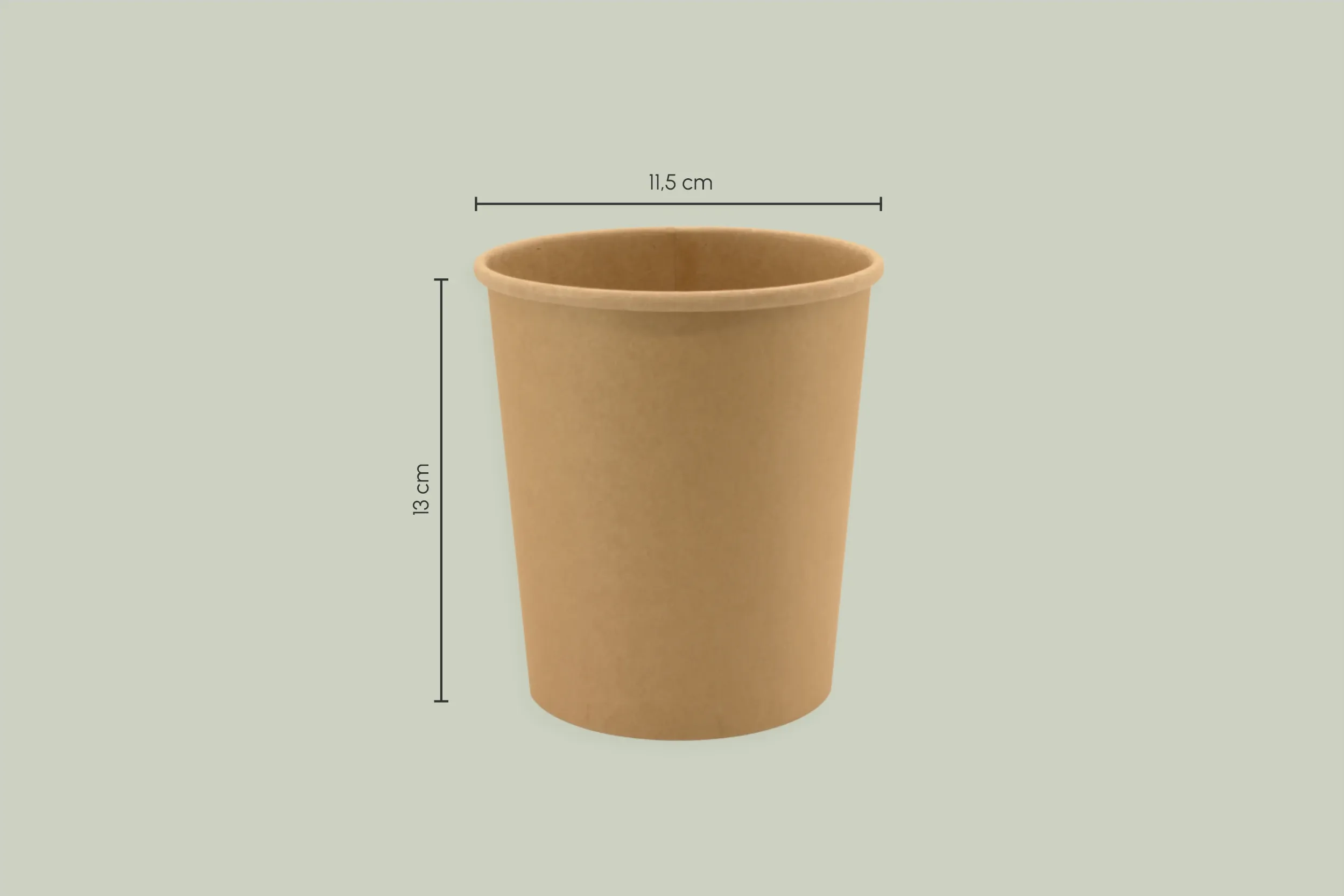 Papp-Suppenbecher, braun, 940 ml, Ø oben 11,8 x Ø unten 9,6 x Höhe 13,1 cm (500er Karton)