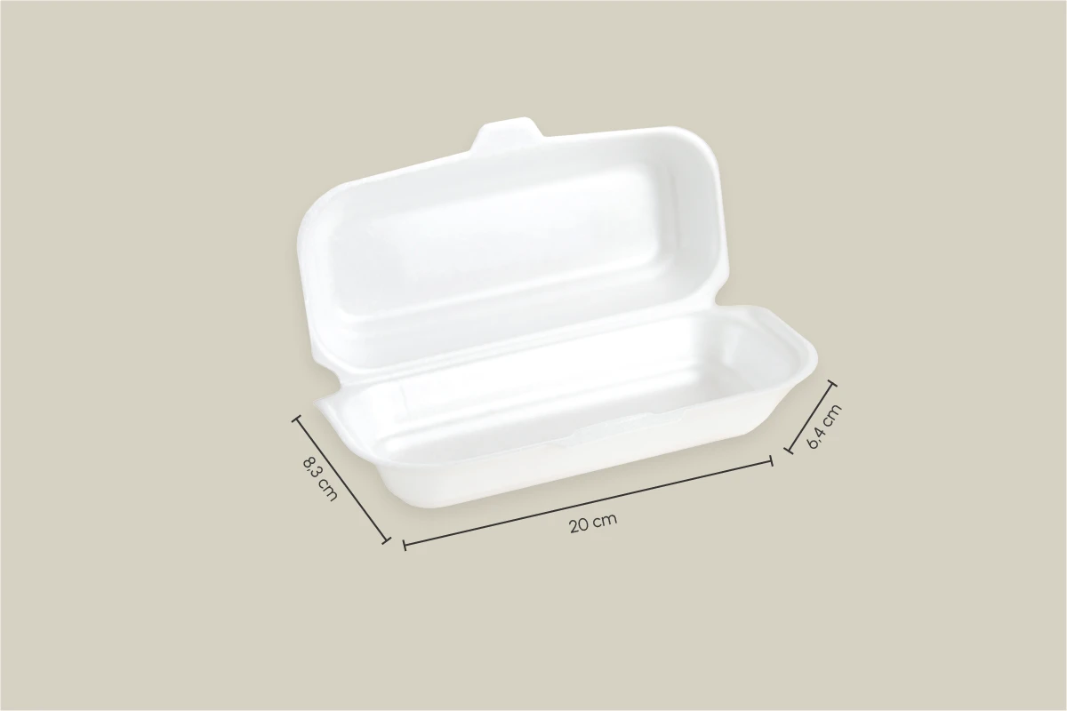 Hot-Dog-Box, weiß, 20 x 8,3 x 6,4 cm (500er Karton)