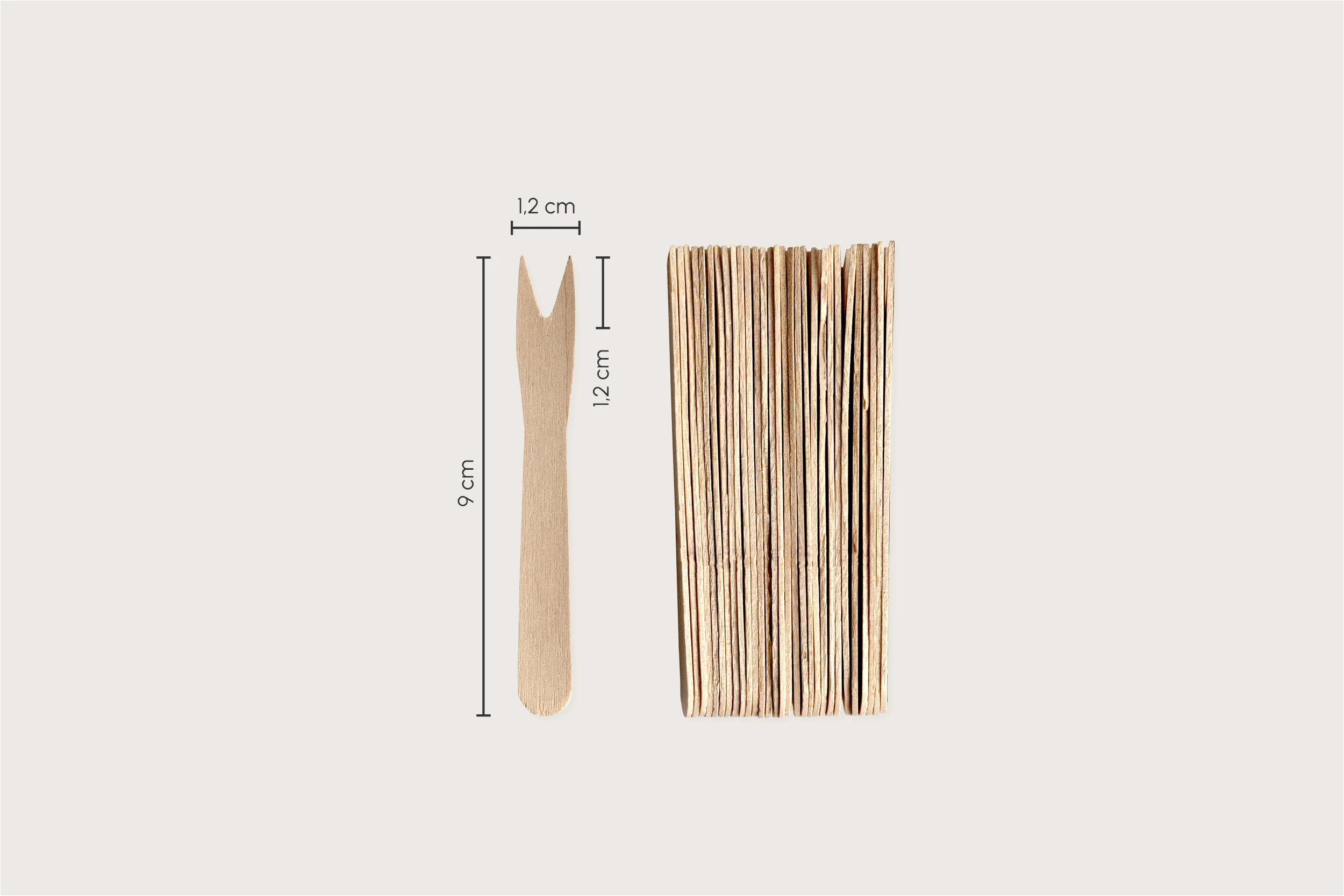 Holz-Pommesgabel, ca. 9 cm (10.000er Karton)