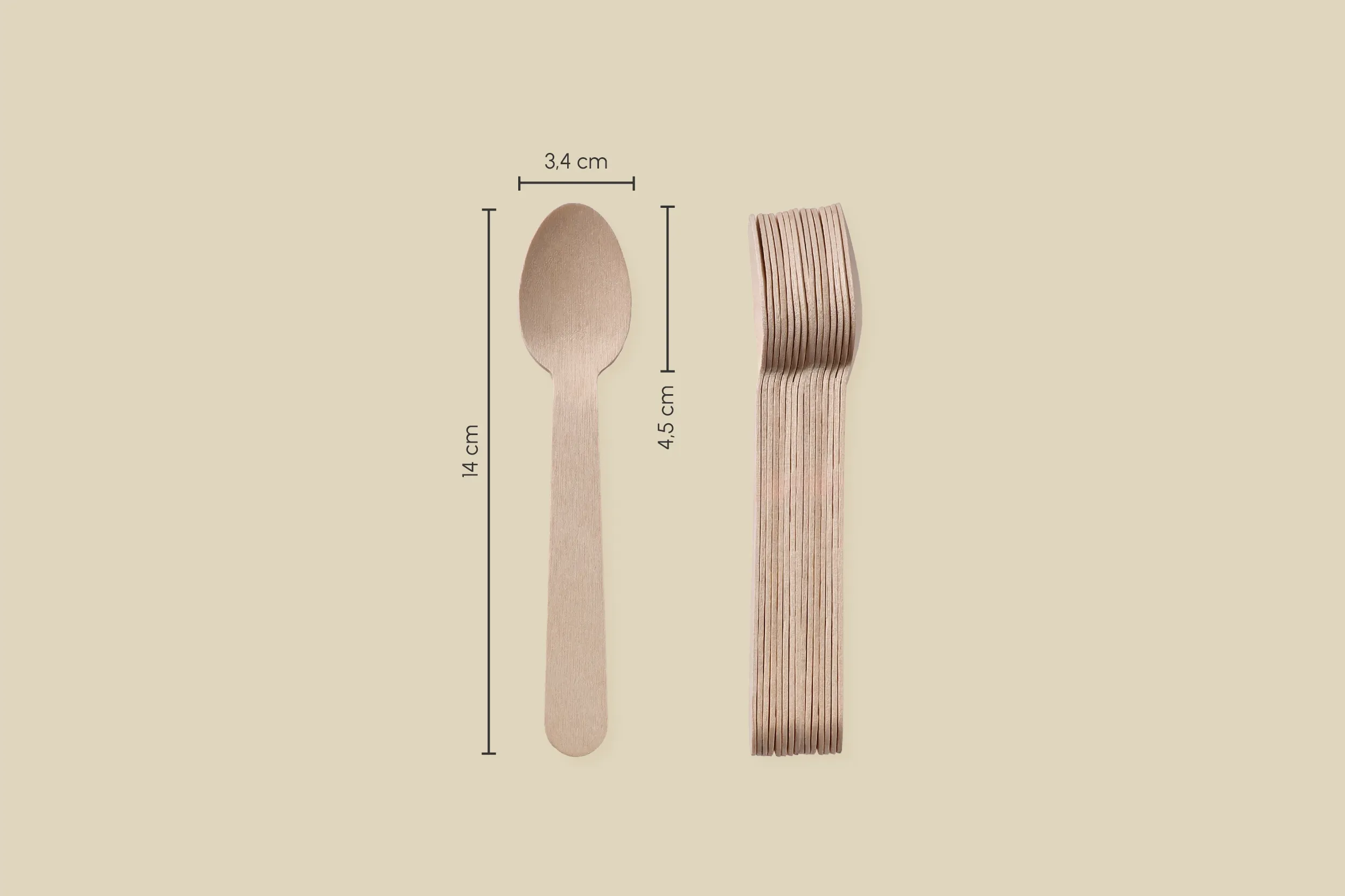 Holz-Löffel, 14 cm, gewachst (10.000er Karton)