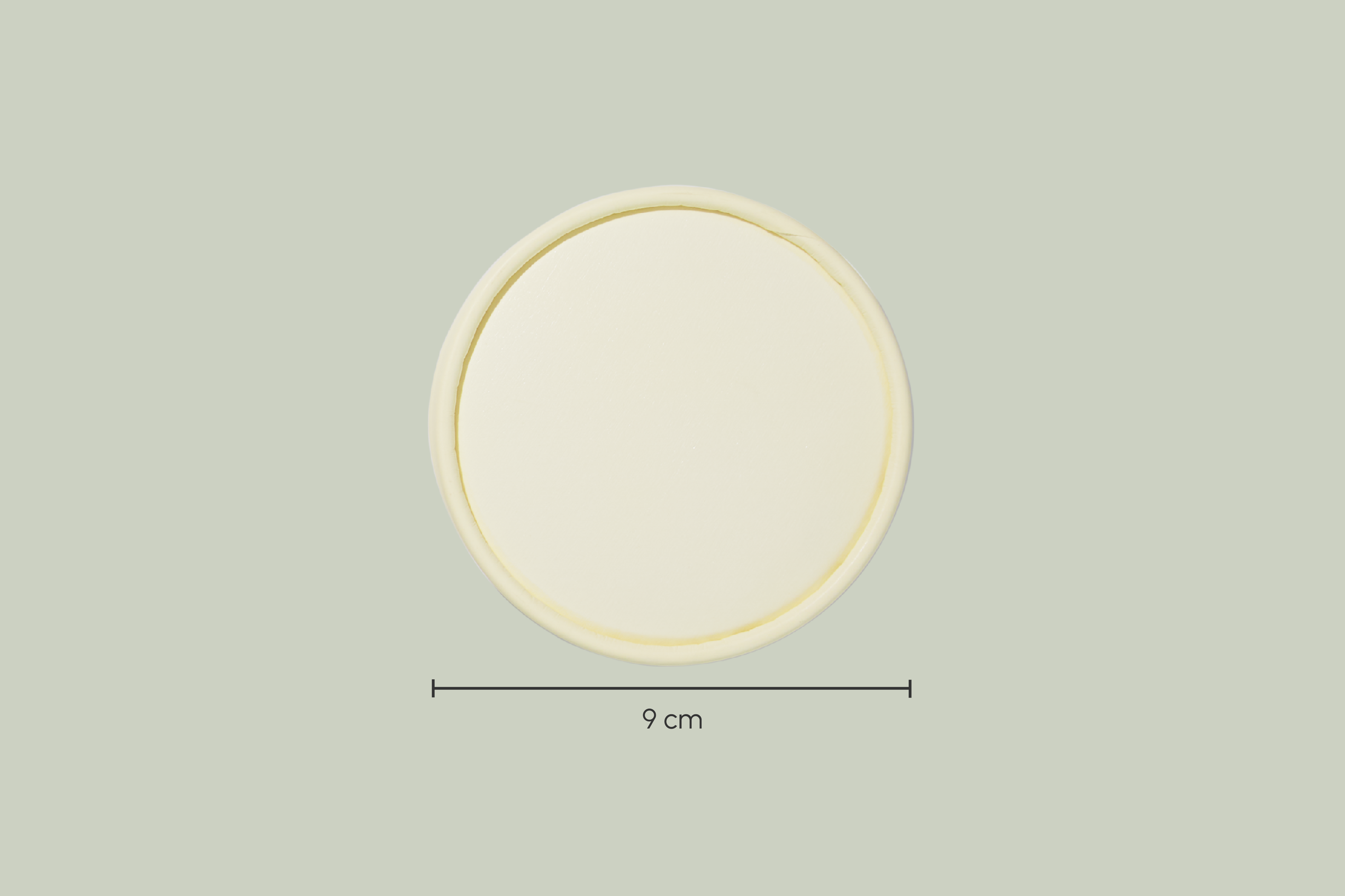 Papp-Deckel mit Holzlöffel, Cream, Genussbecher, Ø 9cm, Beidseitig PE-Beschichtet (1.000er Karton)