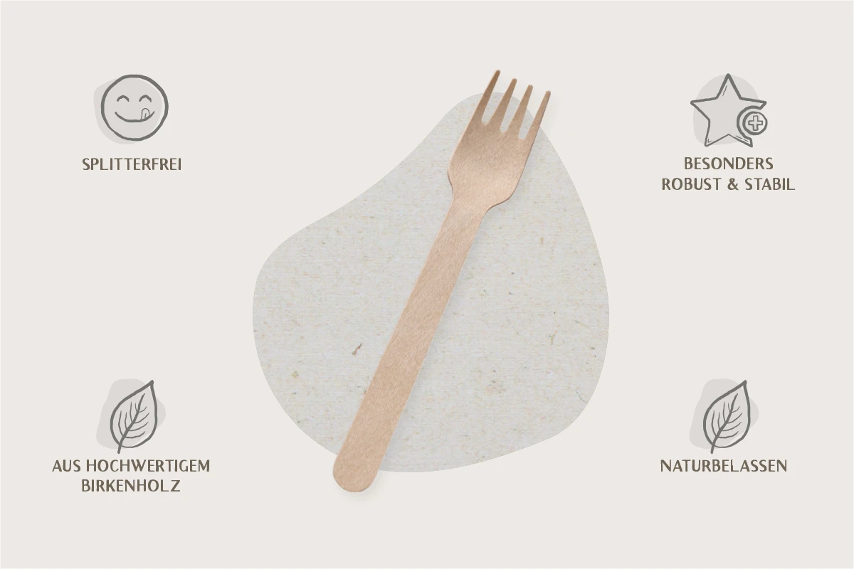 Holz-Gabel, 14 cm (10.000er Karton) Holz-Gabel, 14 cm (10.000er Karton)