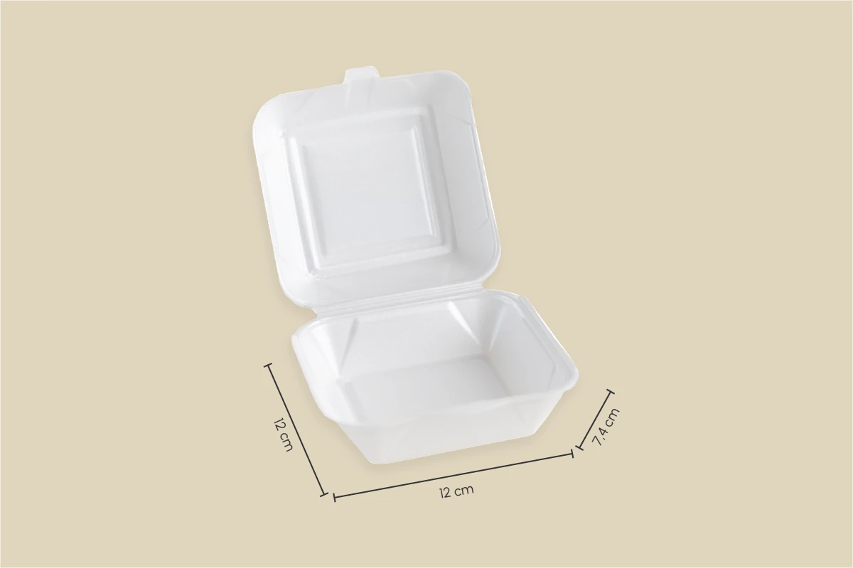 Burgerbox, weiß, L 12 x B 12 x H 7,4 cm (500er Karton)