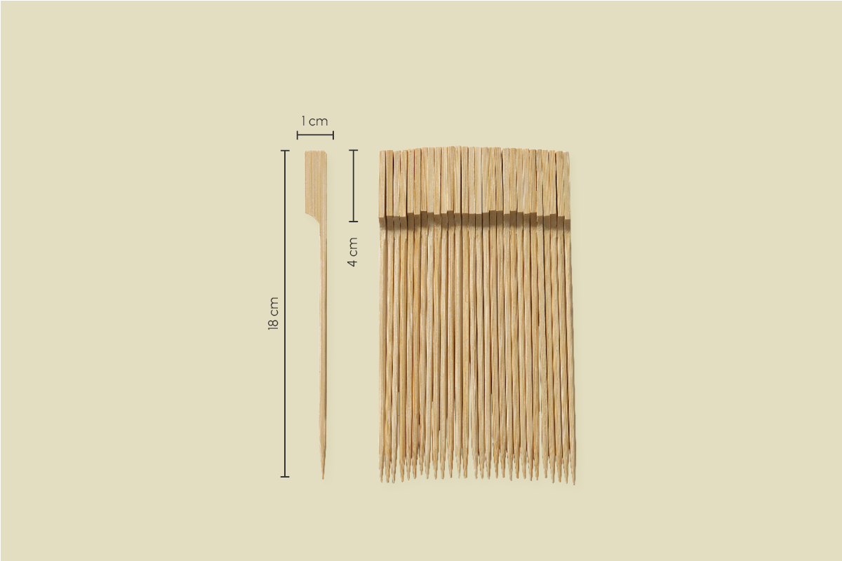 Bambus-Flaggen-Spieß, natural, 18 cm (250er Packung) 