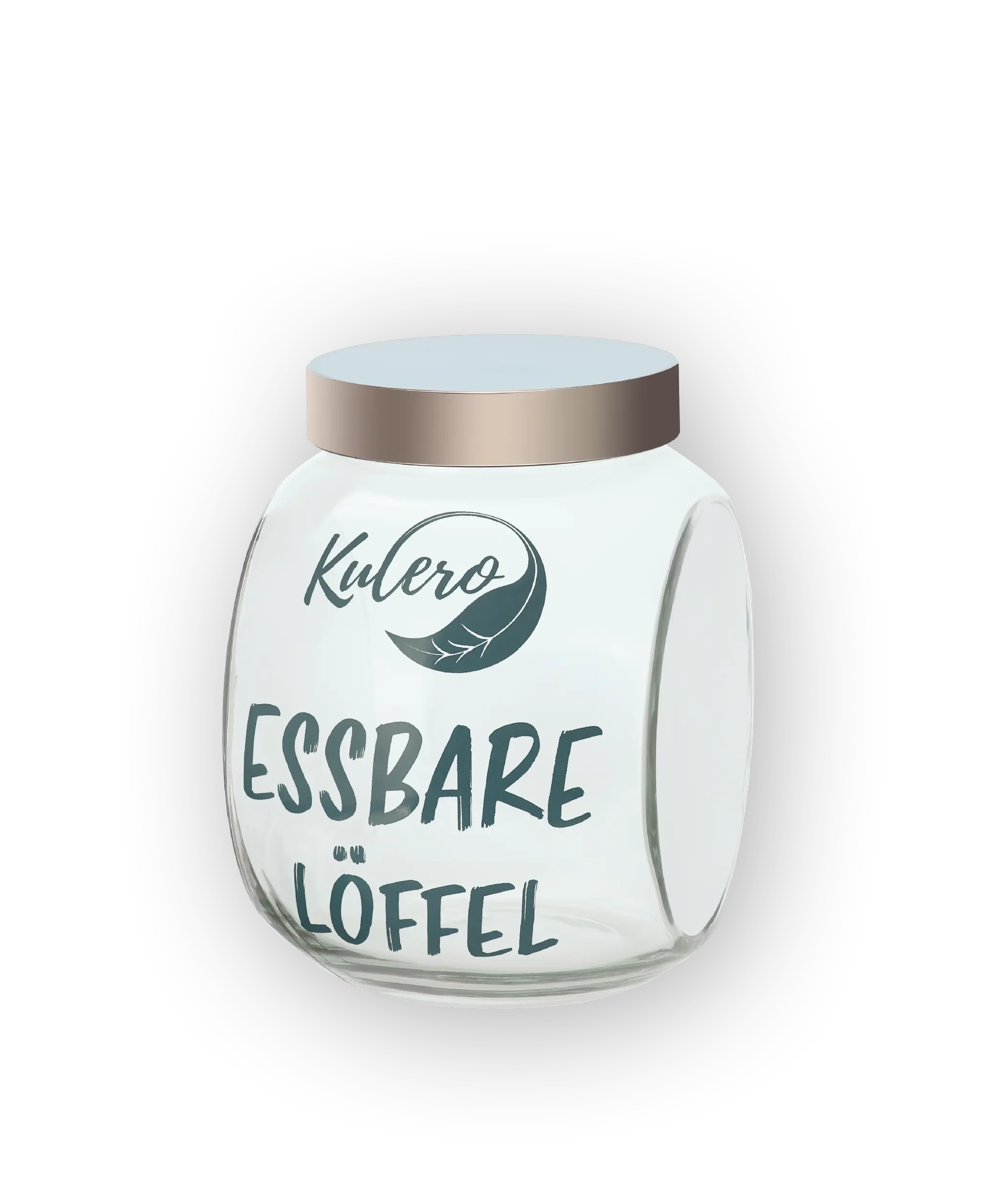 Glas Behälter für Löffel mit Kulero Branding & Verschluss