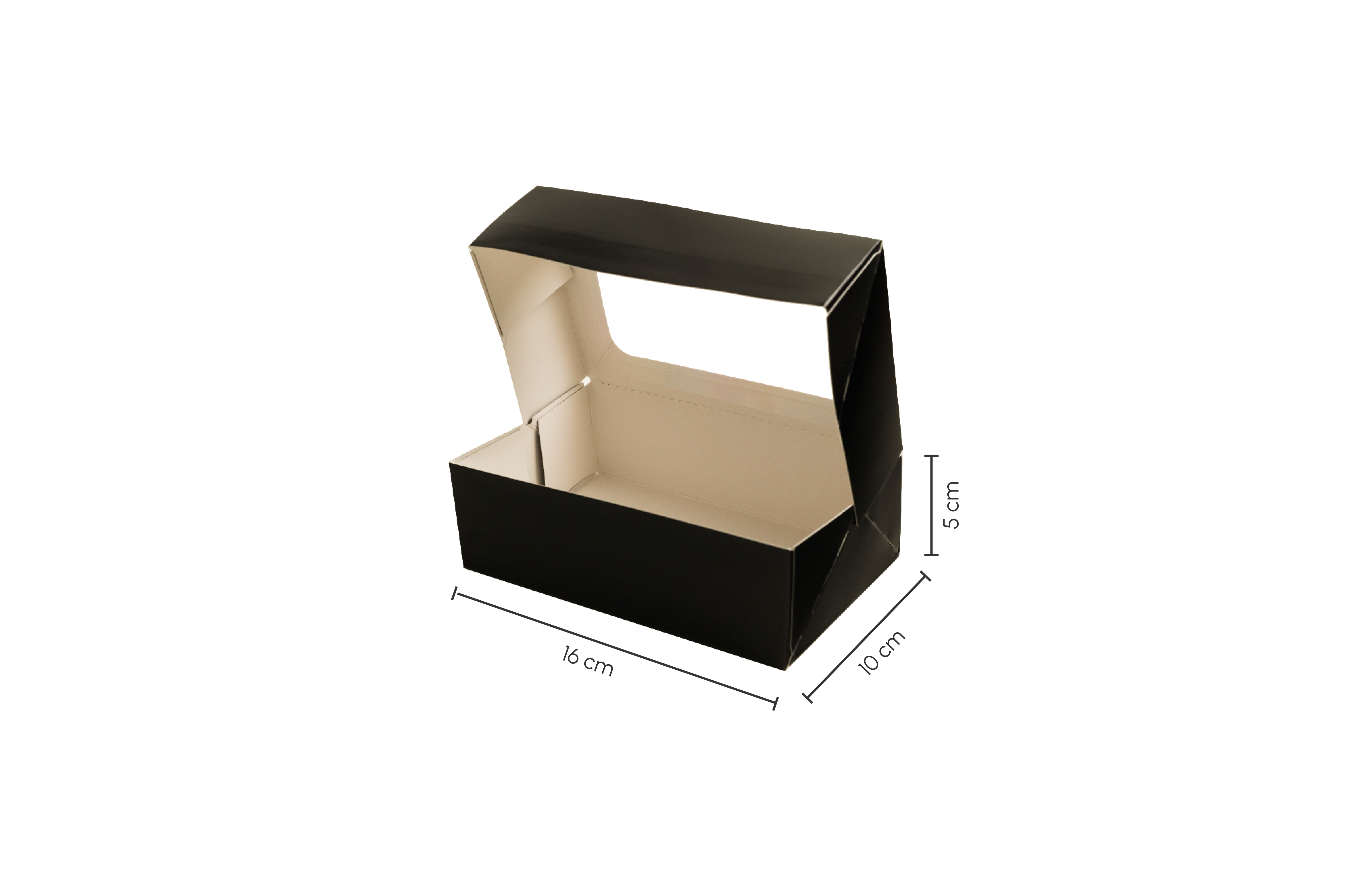 Sushi-Box mit Sichtfenster, schwarz, Pure Putzkartell, L 16 x B 10 x H5 cm, unbedruckt, matt (300er Karton)