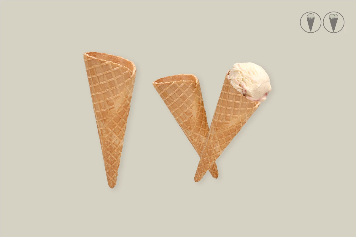 Waffeltüte, halbsüß, Ø 5 x H 12,5 cm, Kt. Nr. 07 (600er Karton)