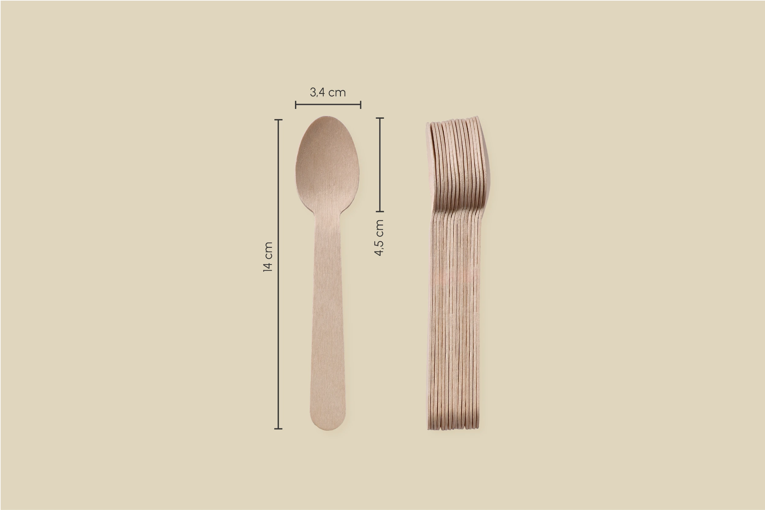 Holz-Löffel, 14 cm, gewachst (10.000er Karton)