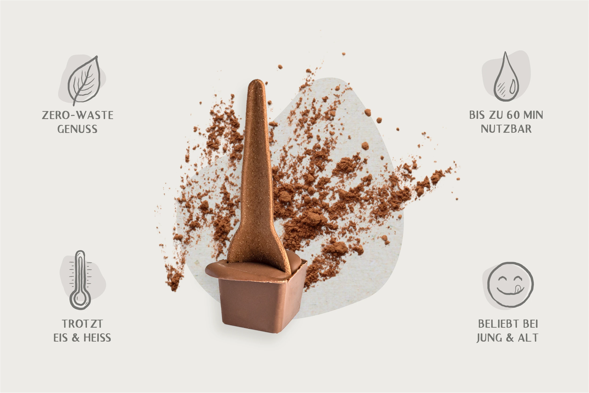 Trinkschokolade am Esslöffel, Vollmilch, 45 g, Kulero Dreamteam (48er Karton)