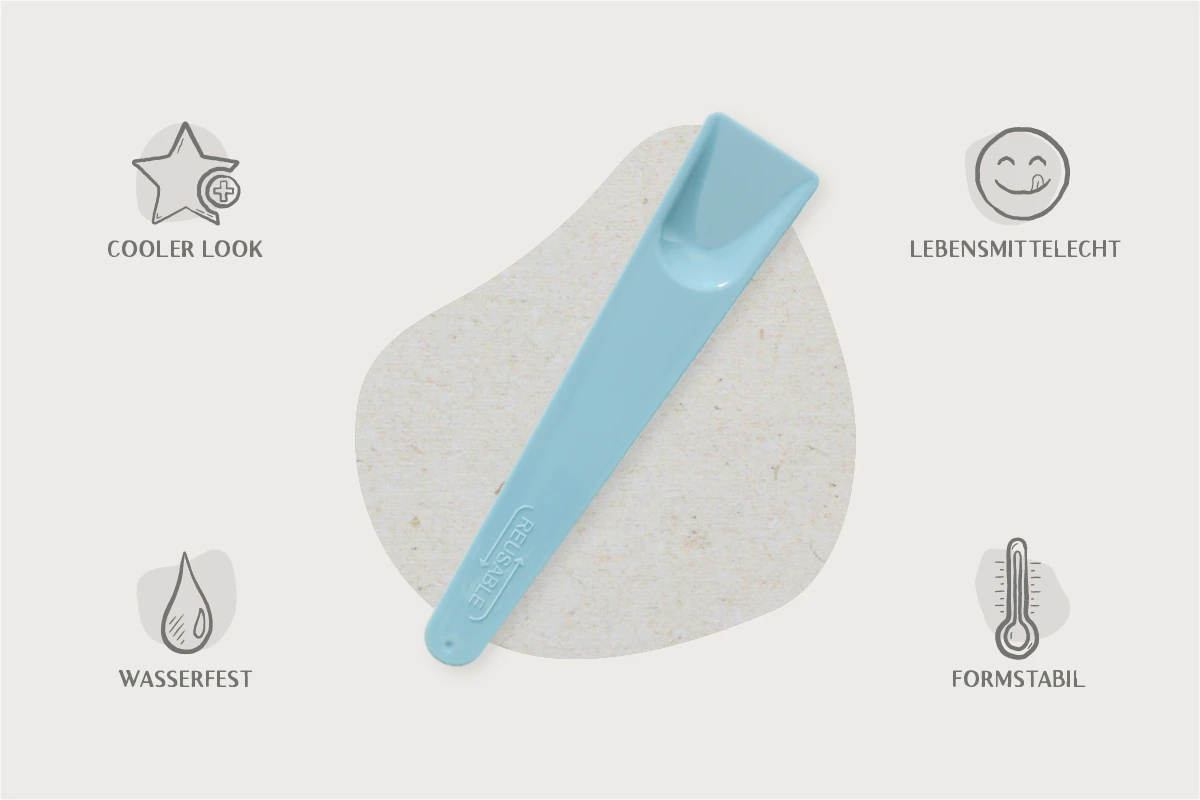Mehrweg-Eislöffel, baby-blau, 9,5 cm, aus PS (2.300er Karton)