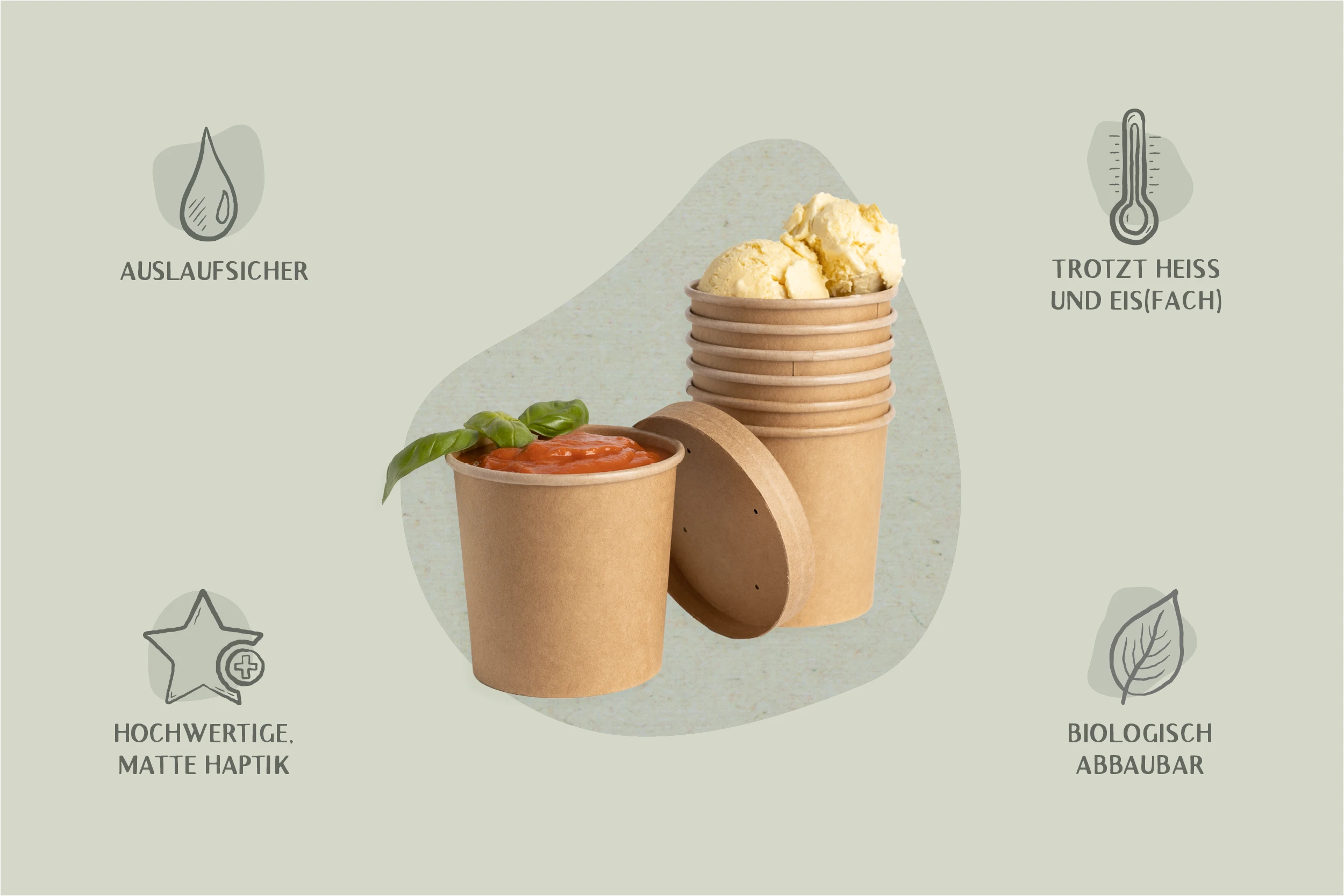 Papp-Suppenbecher braun, 360 ml, Ø oben 9 x Ø unten 7 x Höhe 8,8 cm (500er Karton)