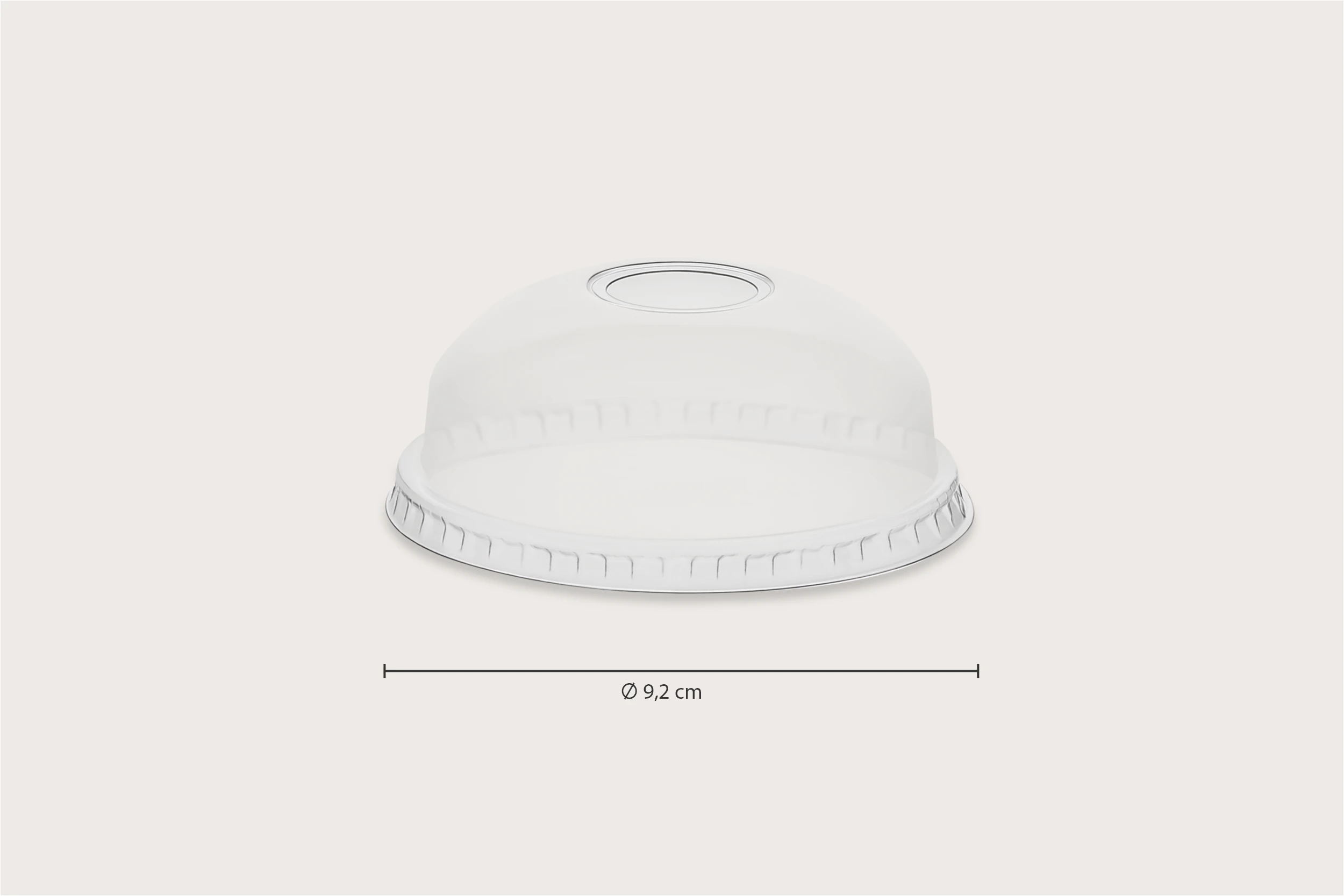 PET-Dom-Deckel ohne Loch, transparent, Ø 9,2 cm (1.000er Karton)