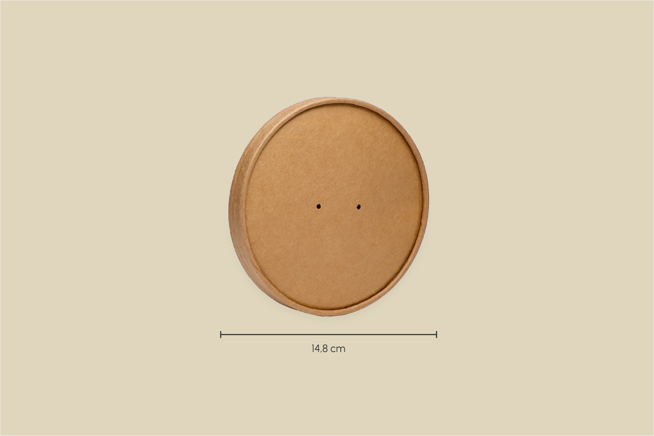Papp-Deckel für 500 ml, 700 & 1.000 ml Salatschale, braun, rund, Ø 14,8 cm (300er Karton)