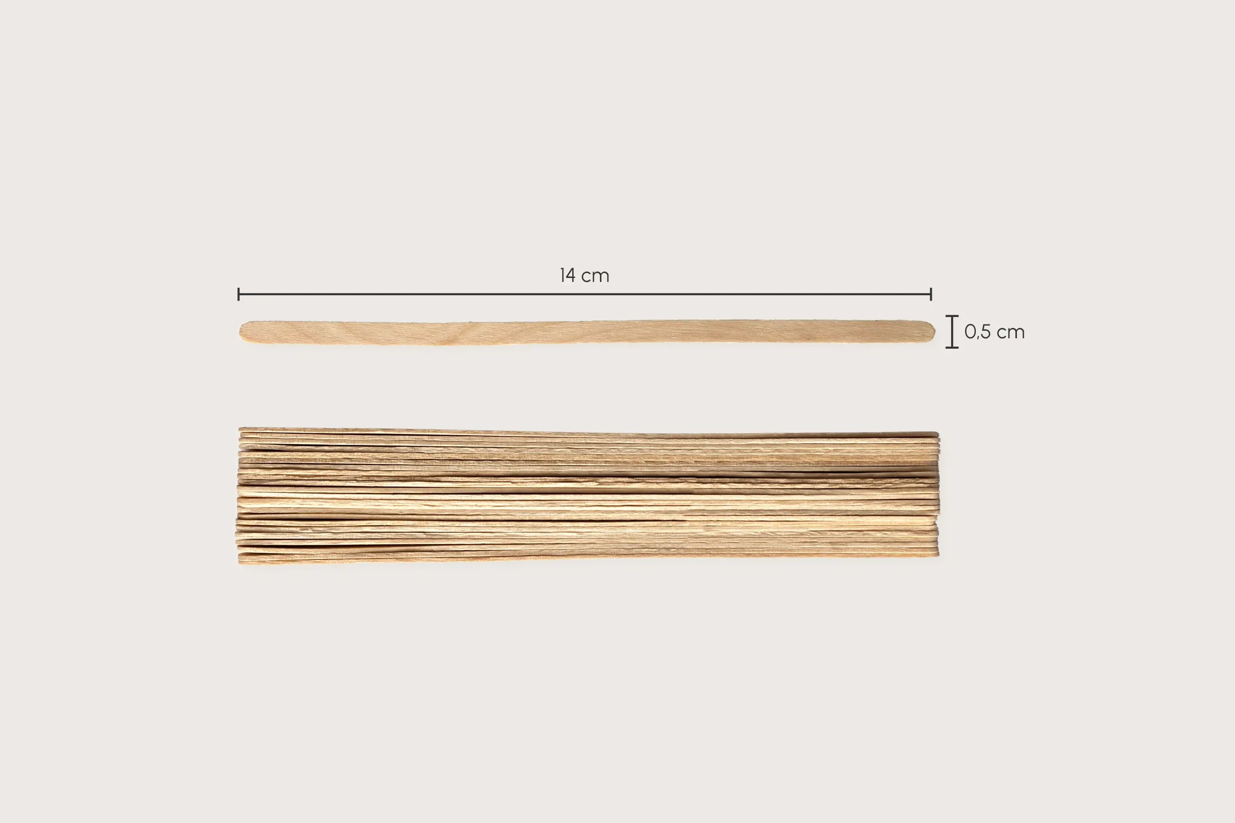 Holz-Rührstäbchen, L 14 x B 0,5 cm (1.000er Packung)