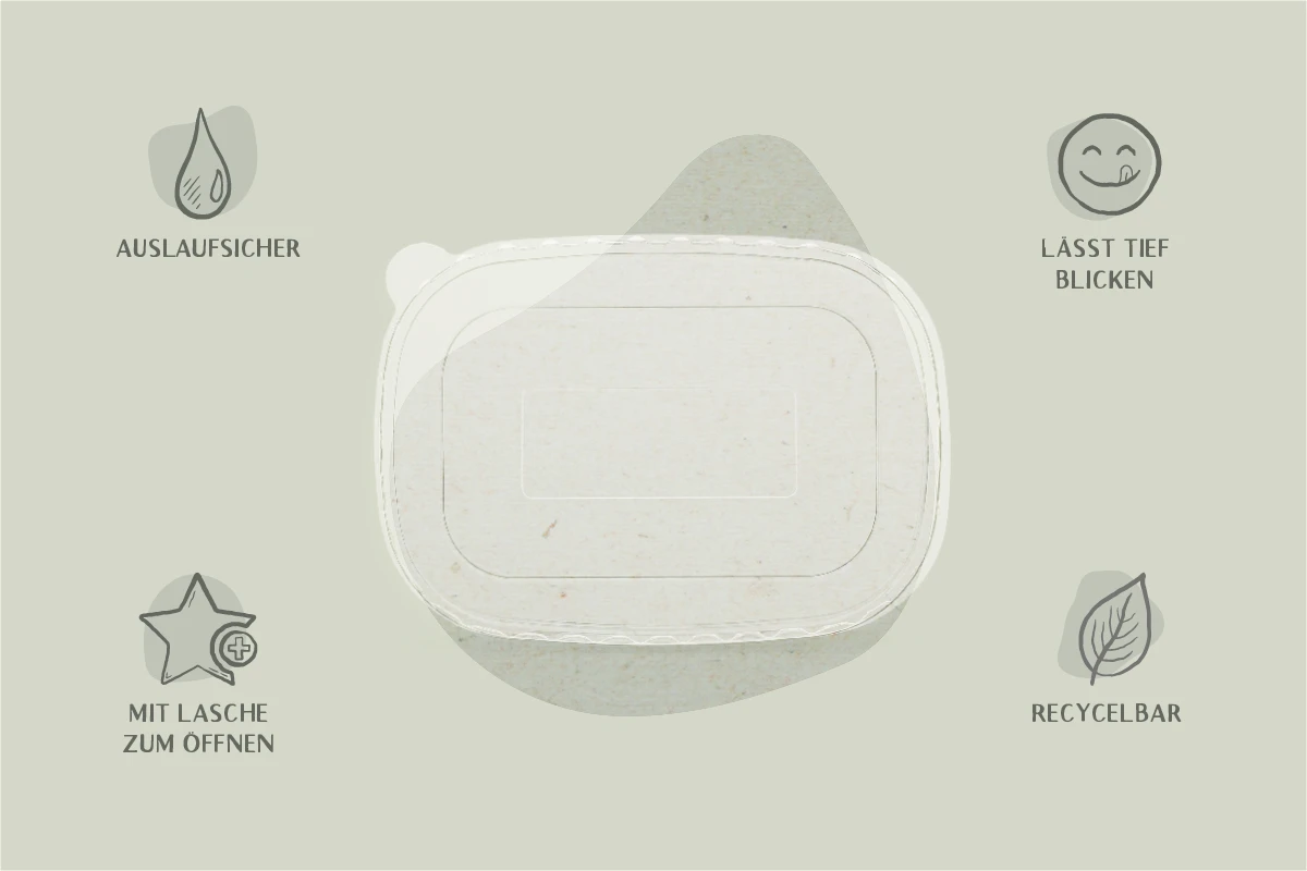 PET-Deckel, transparent, eckig, für Salatschale L 17,3 x B 12,1 cm (300er Karton)