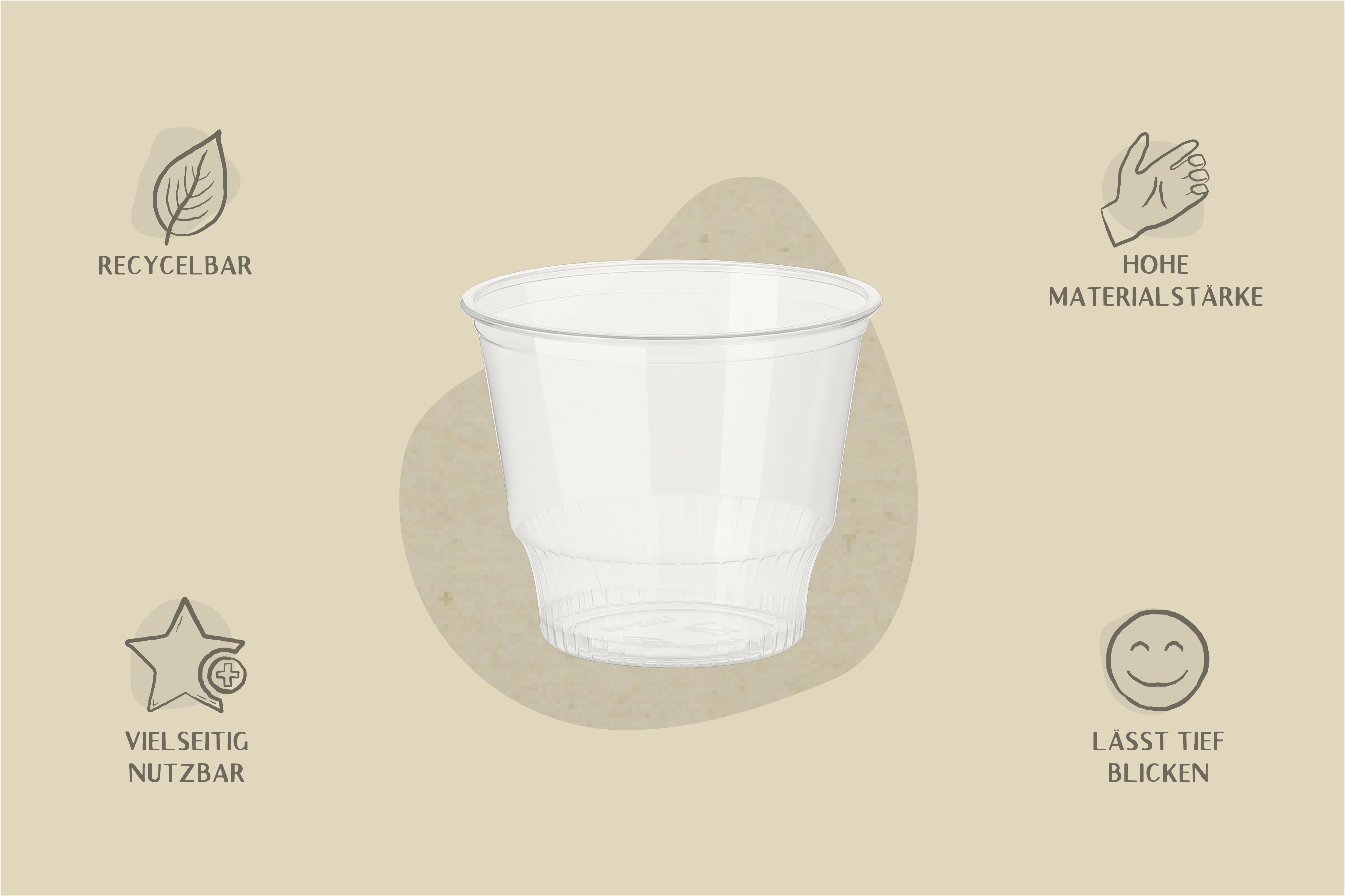 PET-Eisbecher, Tulpen-Form, transparent, 360 ml, Ø oben 9,8 x Ø unten 6,3 x Höhe 8,6 cm (1.000er Karton)