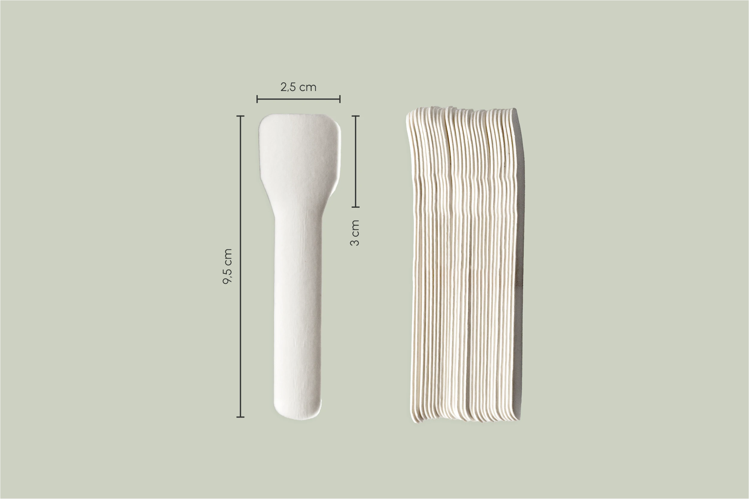 Papp-Löffel / Spatel, weiß, L 9,5 x B 2,5 cm, 8-lagig (5.000er Karton)
