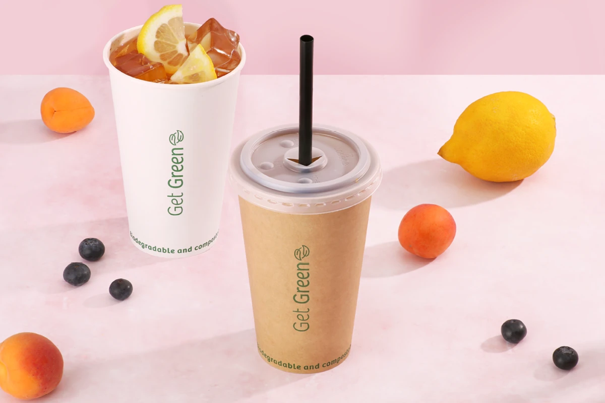 Papp-Trinkbecher GET GREEN, braun, 400 ml, Ø oben 9 x Ø unten 5,9 x Höhe 13,5 cm, 1-wandig (1.000er Karton)