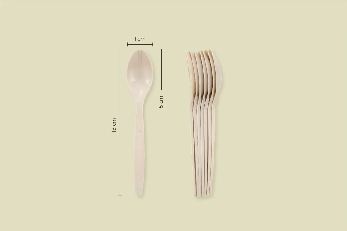 Mehrweg-Eislöffel, sandfarbig, 15 cm, aus PS (2.500er Karton)