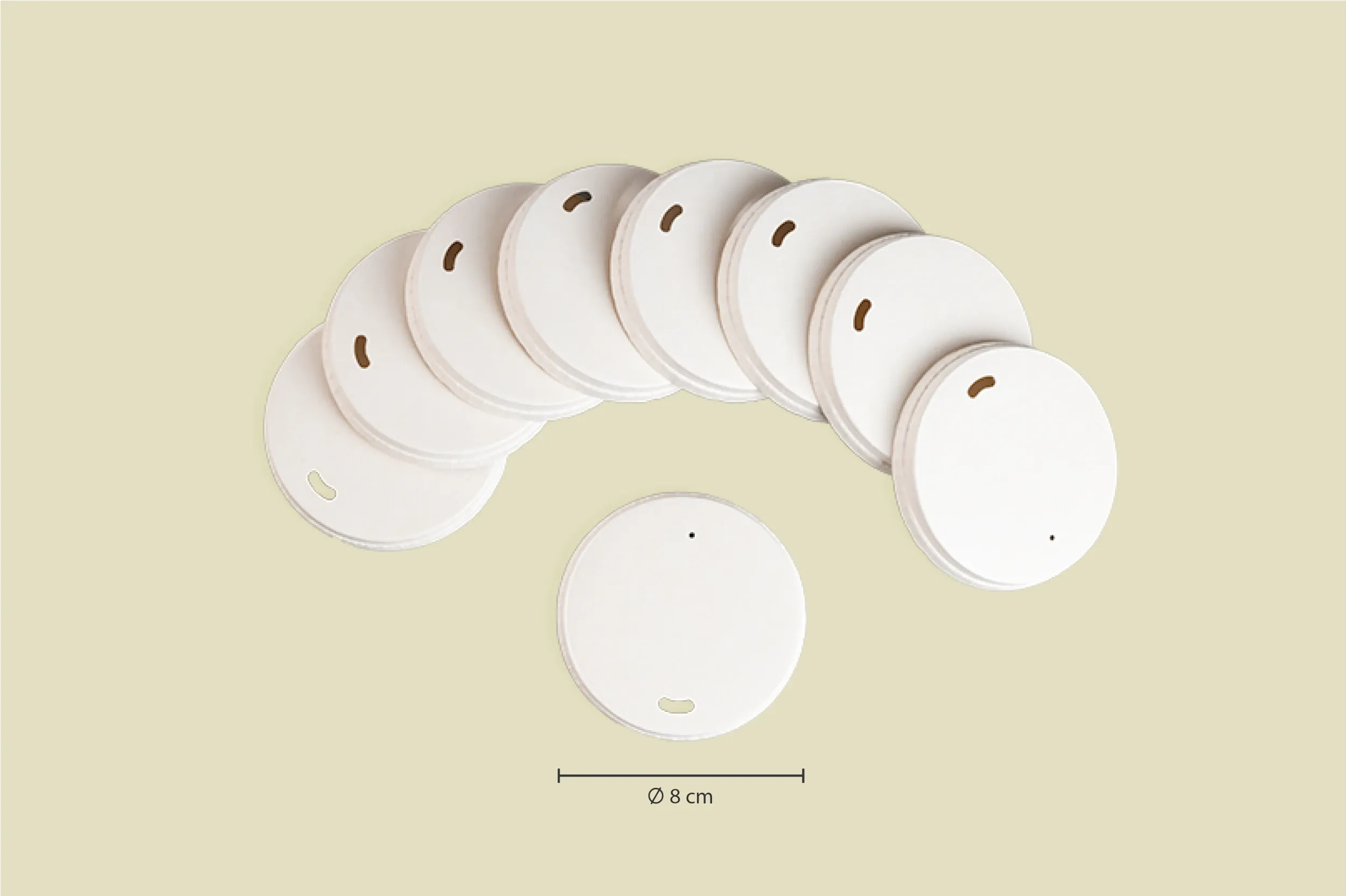 Papp-Deckel, weiß, rund, Ø8 cm (1.000er Karton)