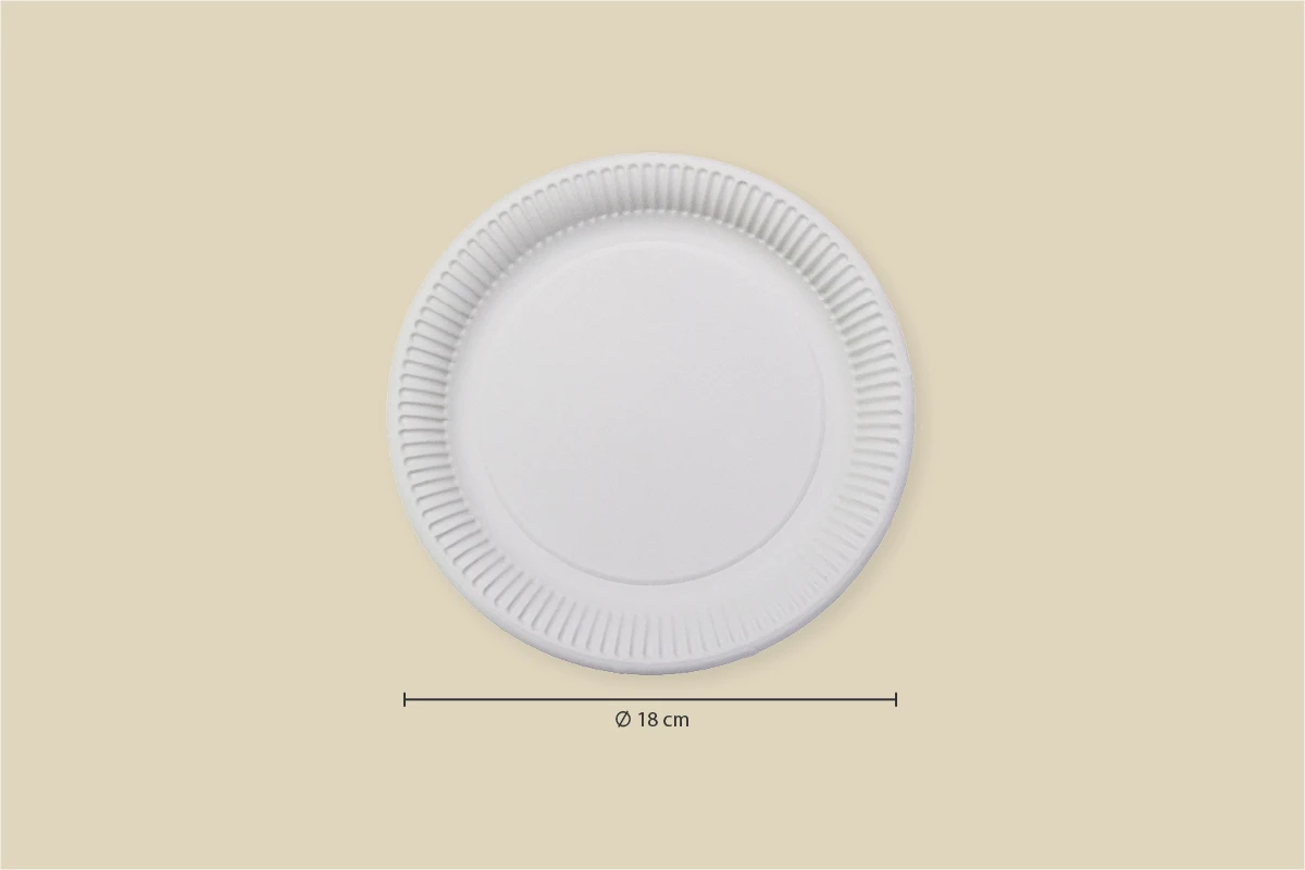 Papp-Teller, weiß, rund, Ø 18 cm, frischfaser (1000er Karton)
