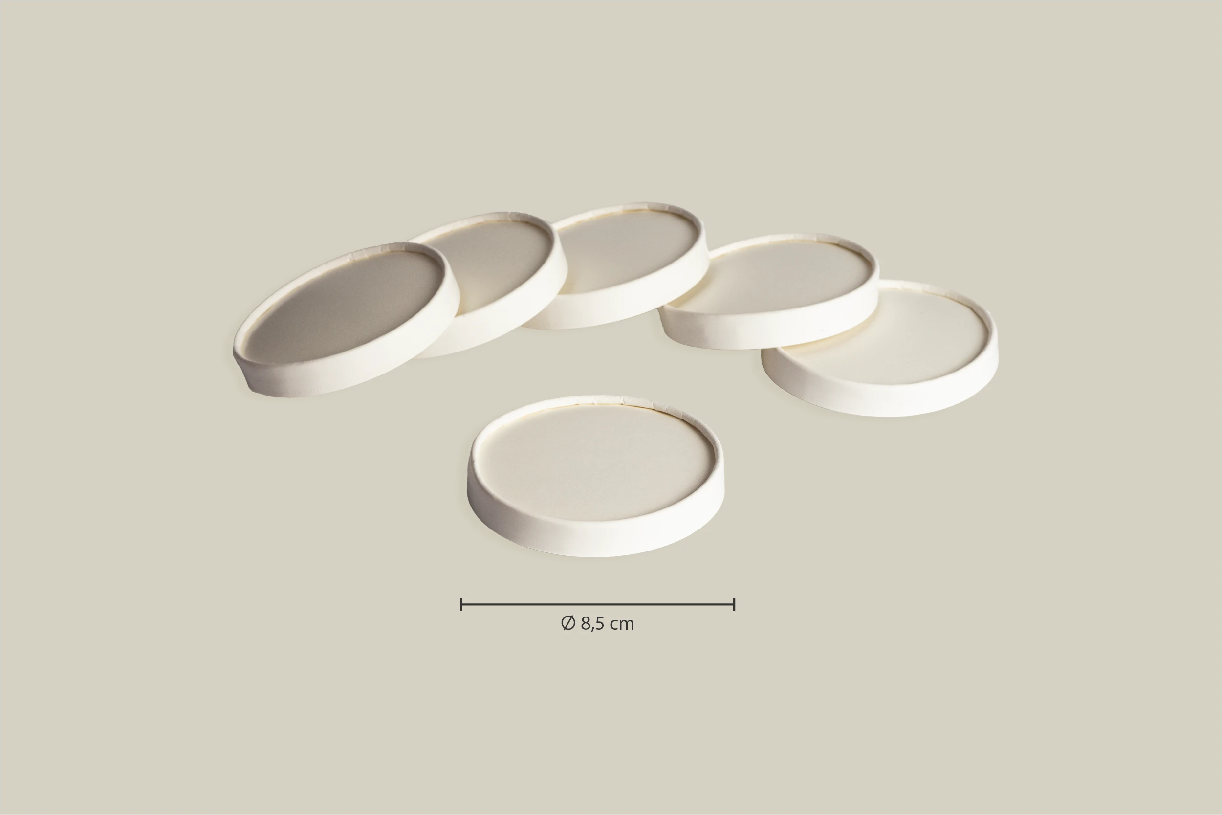 Papp-Deckel für 210ml Eisbecher, weiß, Ø8,5cm, Beidseitige PE-Beschichtung (1.000er Karton)