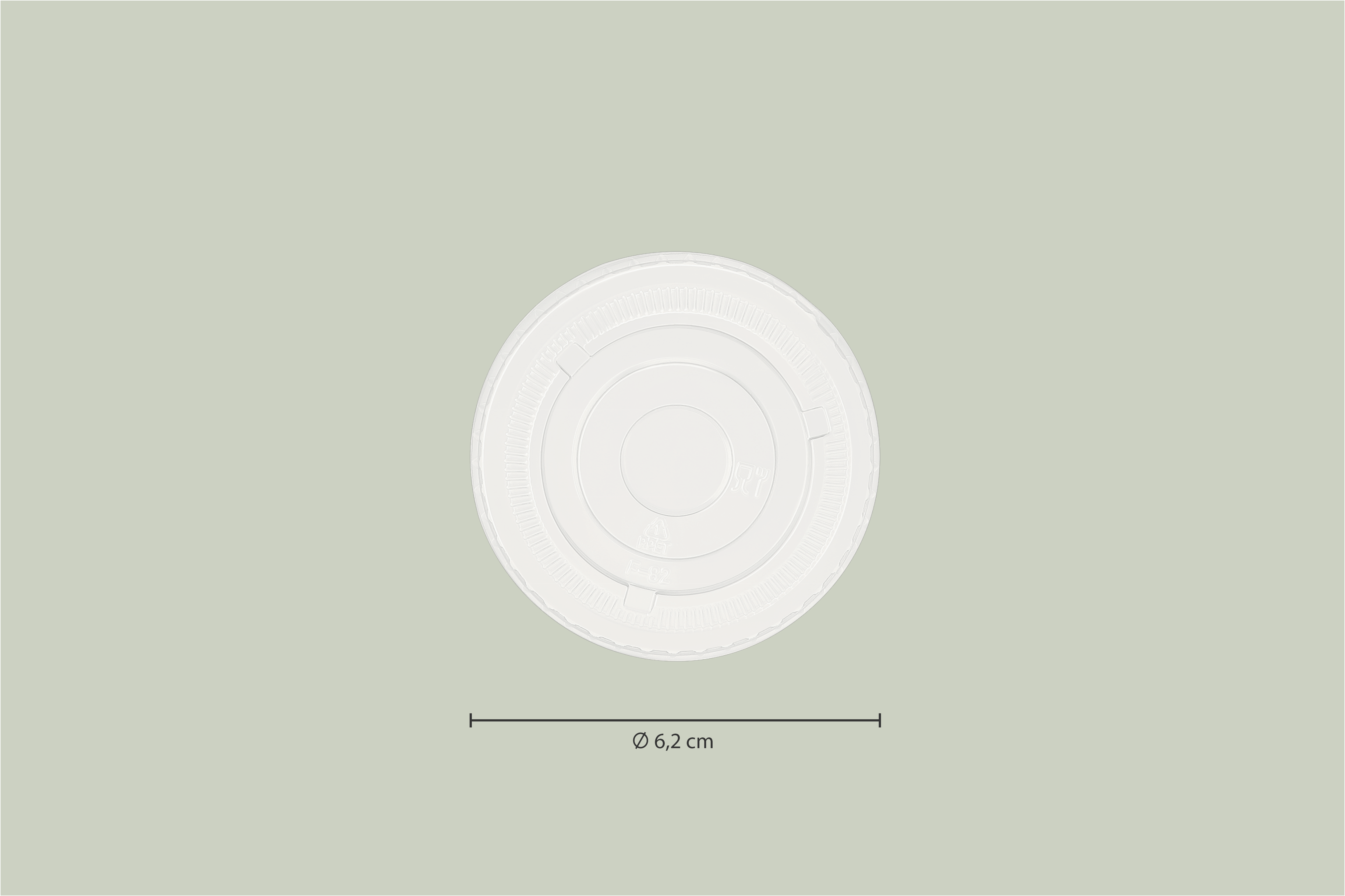 PET-Flachdeckel, transparent, Ø 6,2 cm ohne Loch (2.500er Karton)