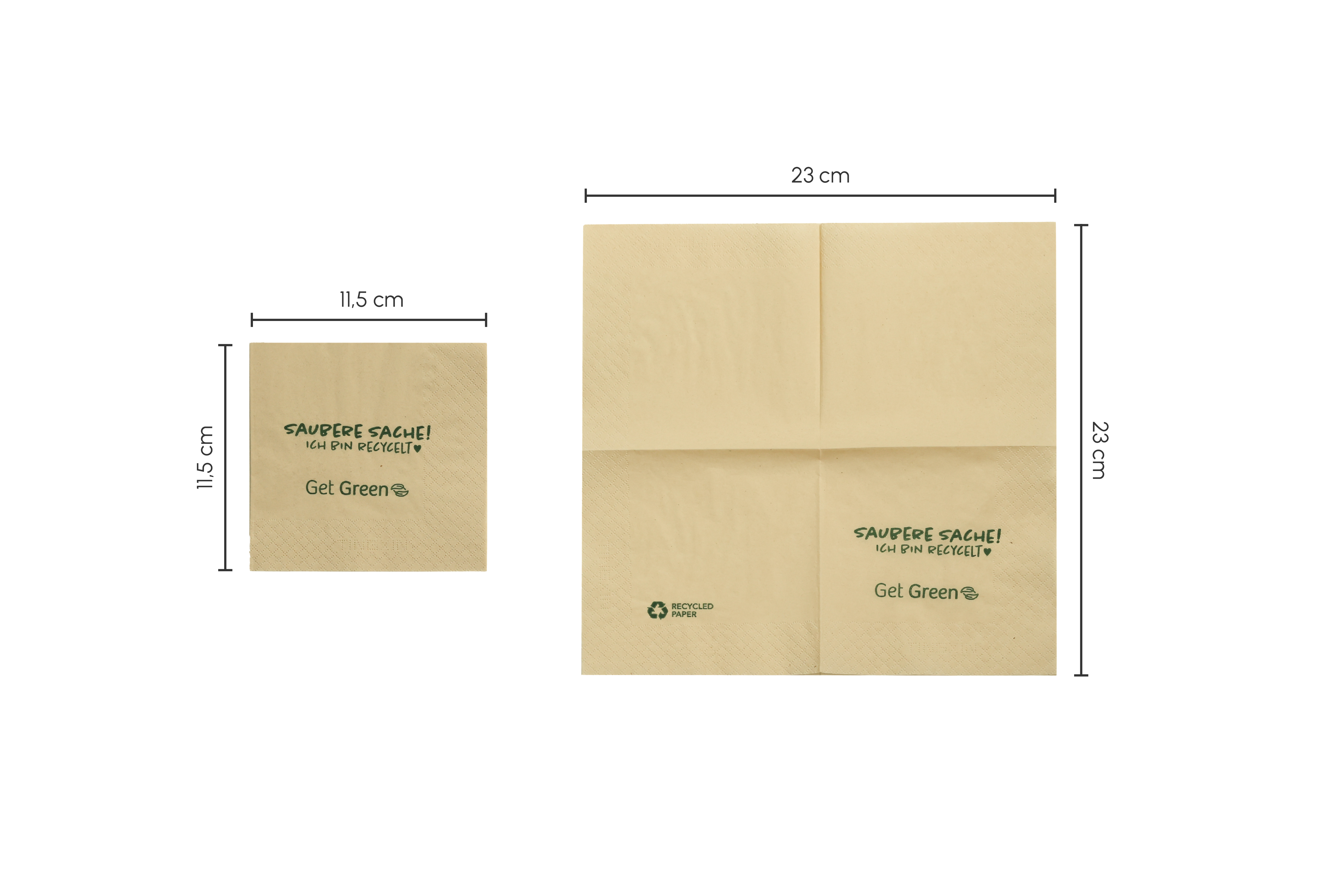 Serviette GET GREEN, beige, L 23 x B 23 cm, gefaltet: L 11,5 x B 11,5 cm, 2-lagig, 1/4-Falz, weich und saugfähig (5.400er Karton) Serviette GET GREEN, beige, L 23 x B 23 cm, gefaltet: L 11,5 x B 11,5 cm, 2-lagig, 1/4-Falz, weich und saugfähig (5.400er Karton)