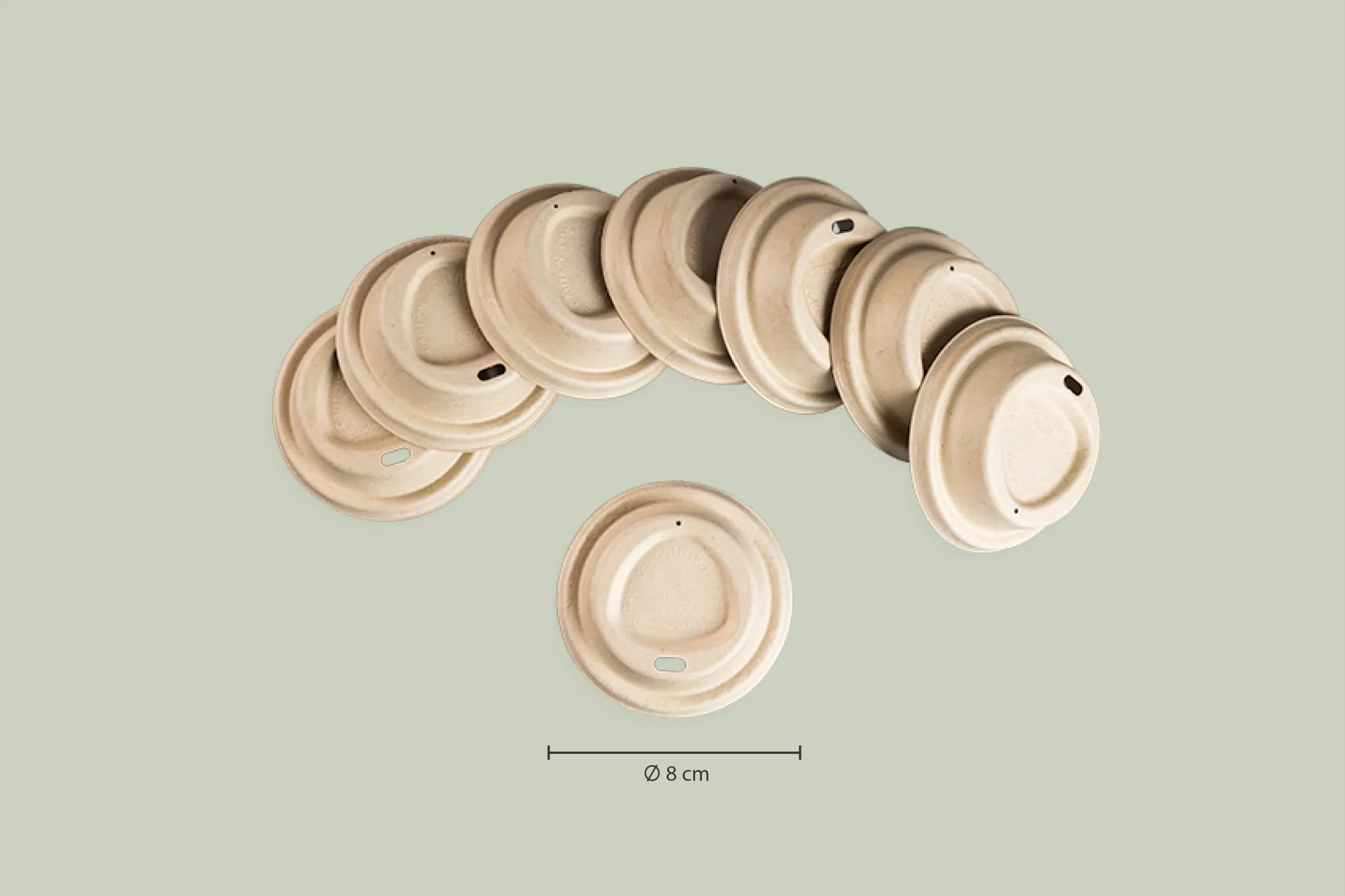 Bagasse-Deckel, braun, rund, Ø 8 cm (1.000er Karton)