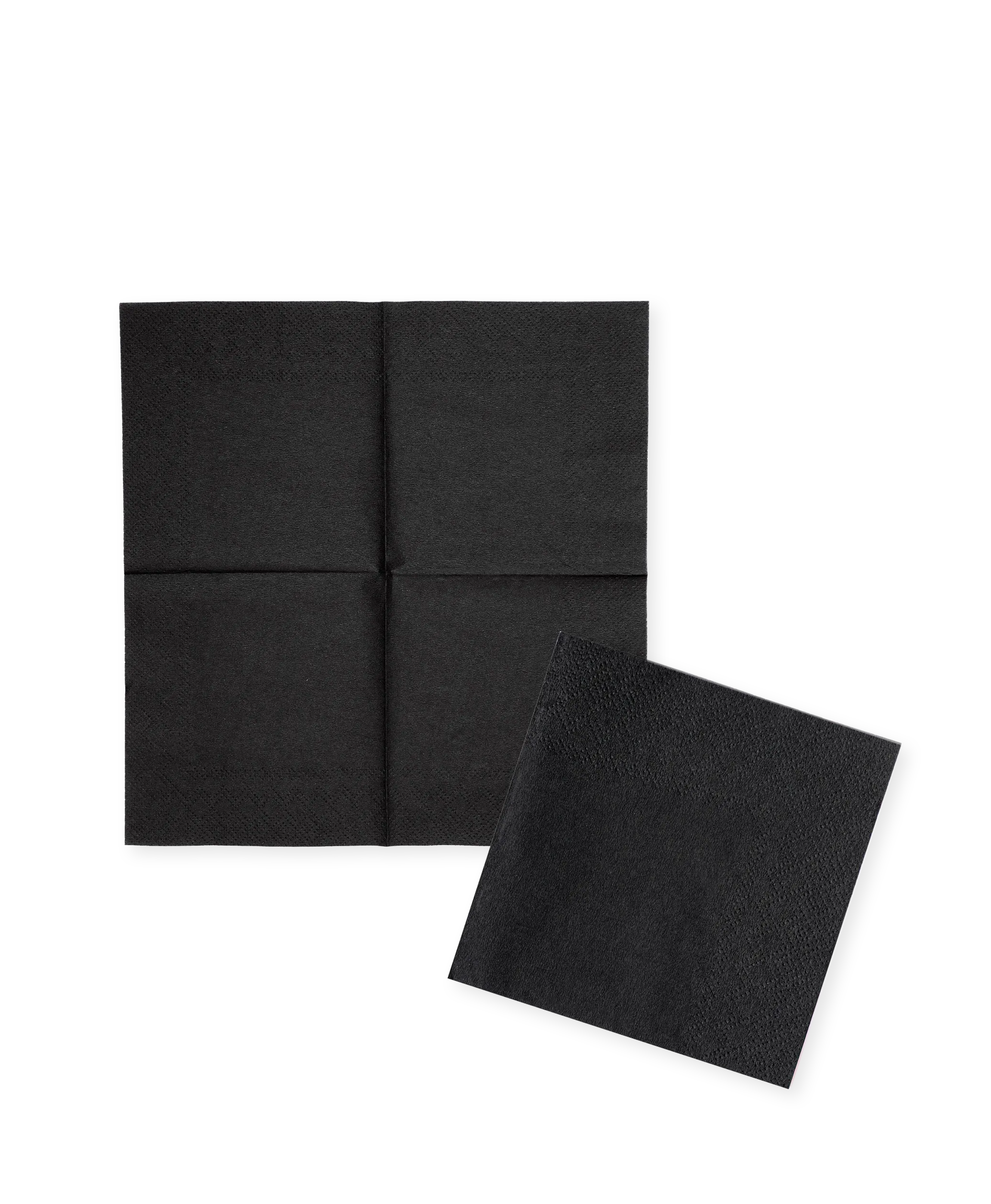 SERVIETTE | SCHWARZ | 2-LAGIG | 1/4 FALZ