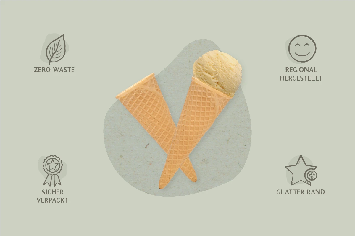 Waffeltüte, halbsüß, Ø 4,5 x H 11,5 cm, Kt. Nr. 09 (756er Karton)