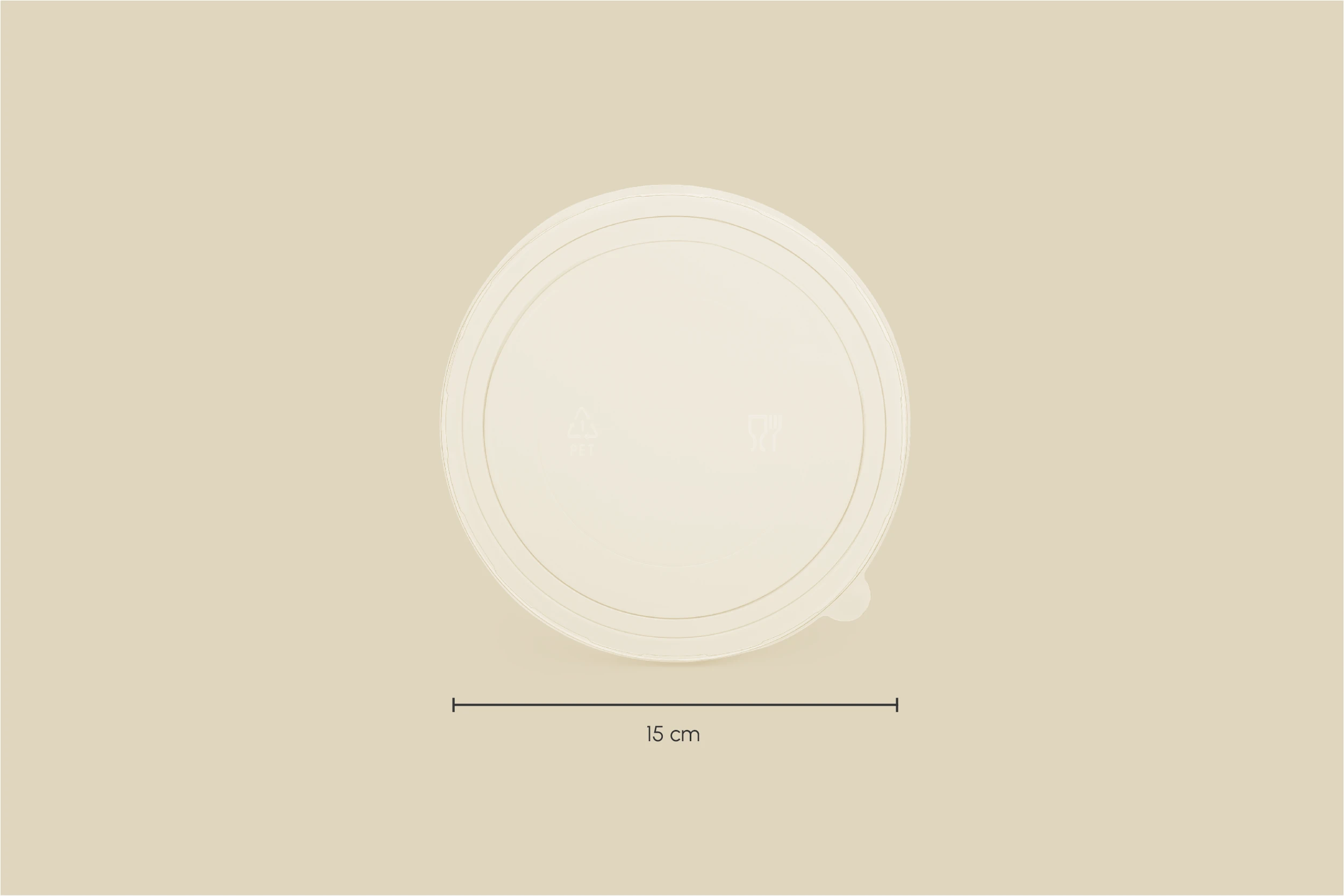 PET-Deckel für 500, 750 & 1.000 ml Salatschale, transparent, rund, Ø 15 cm, recycelbar (300er Karton)