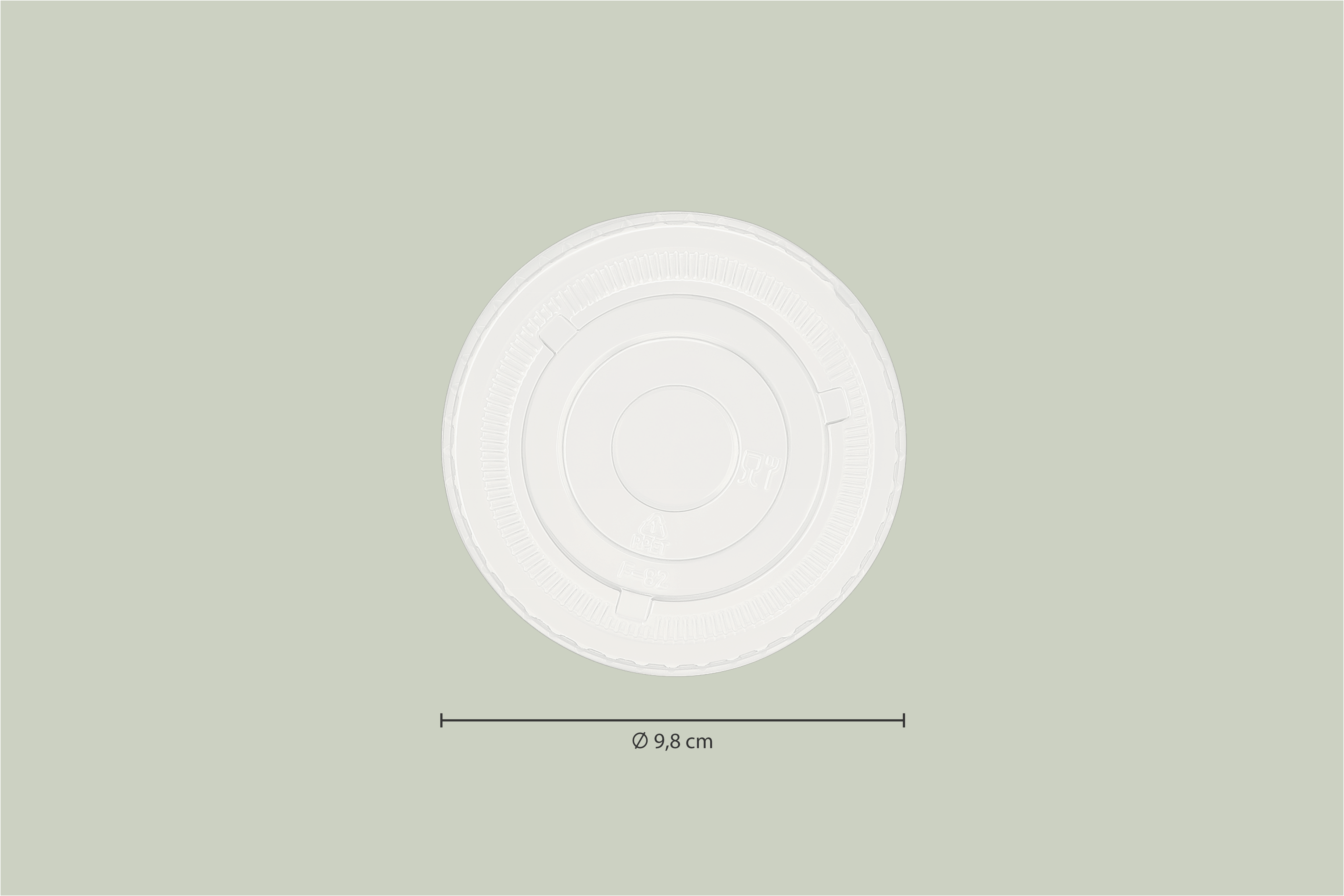 PET-Flachdeckel ohne Loch, transparent, Ø 9,8 cm (1.000er Karton)