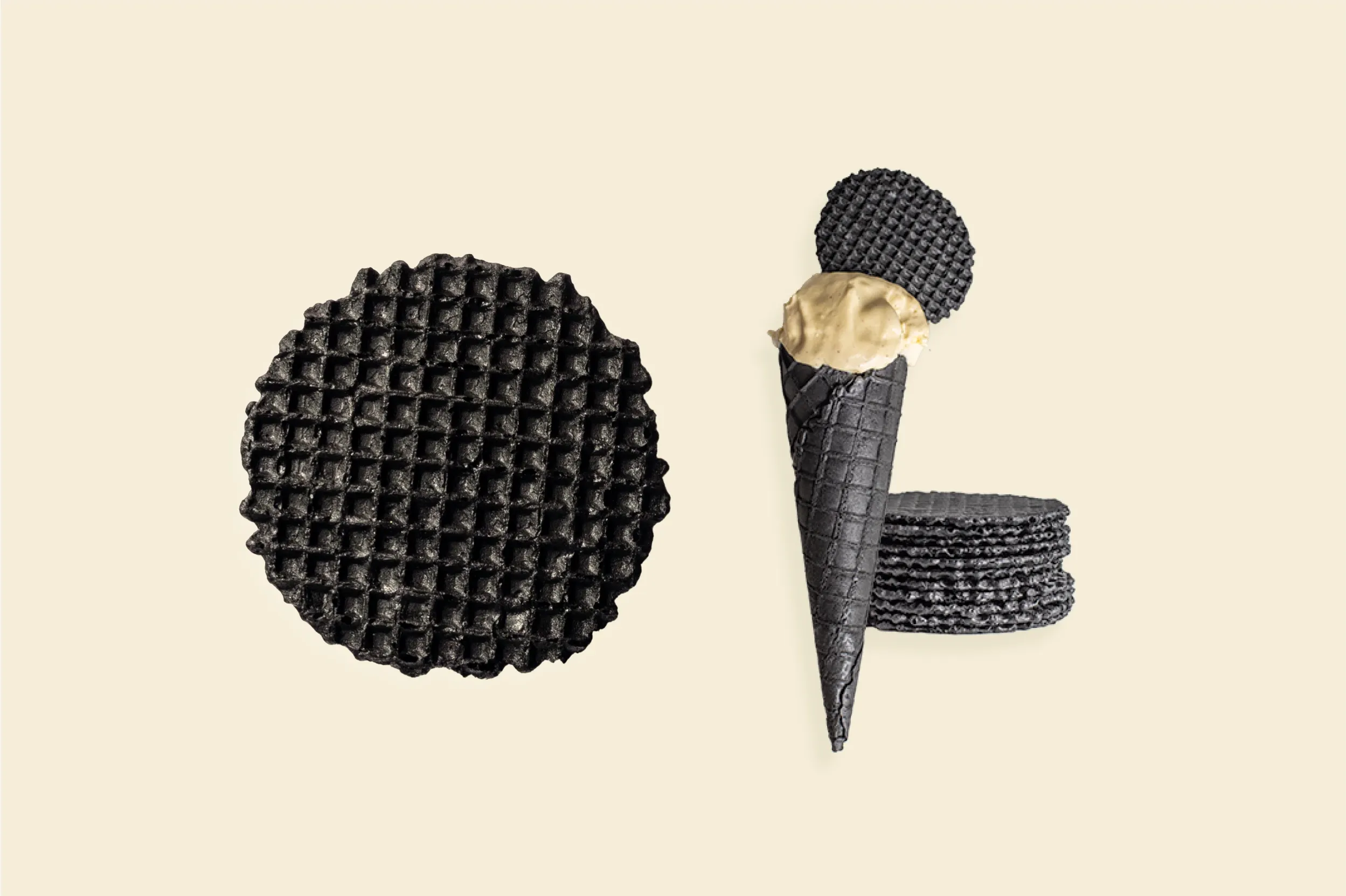 Krossis Süße Rundwaffeln, schwarz, Ø 6 cm, Kt. Nr. 17S (1.000er Karton)