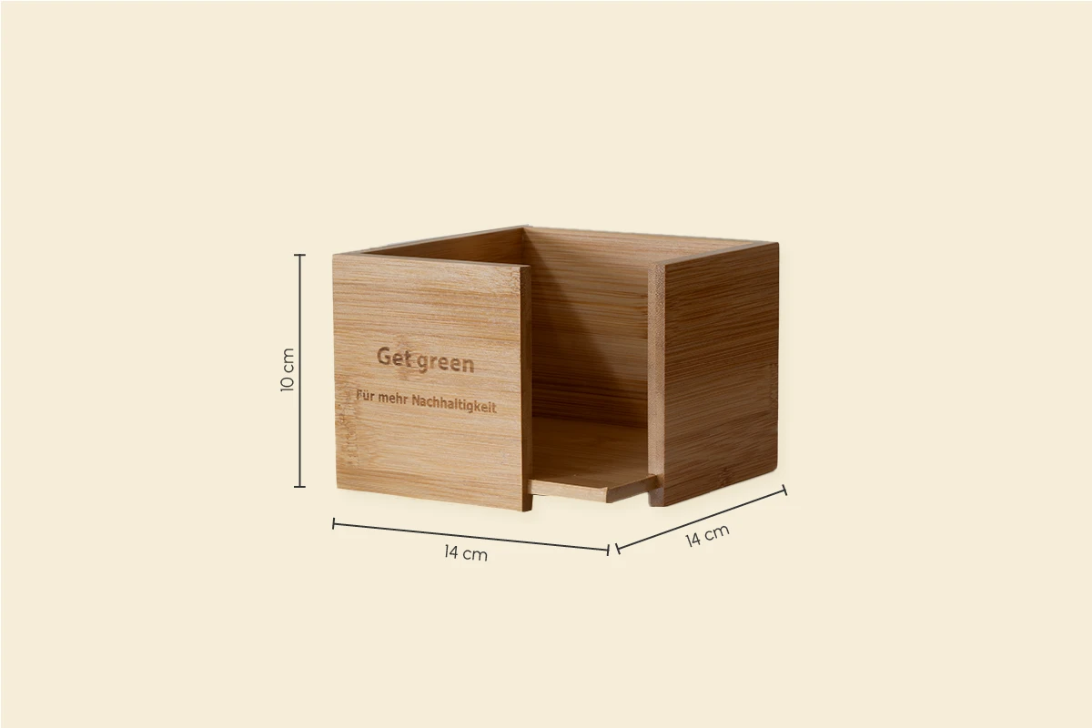 Serviettenspender aus Bambus, L 14 cm x B 14 cm x H 10 cm