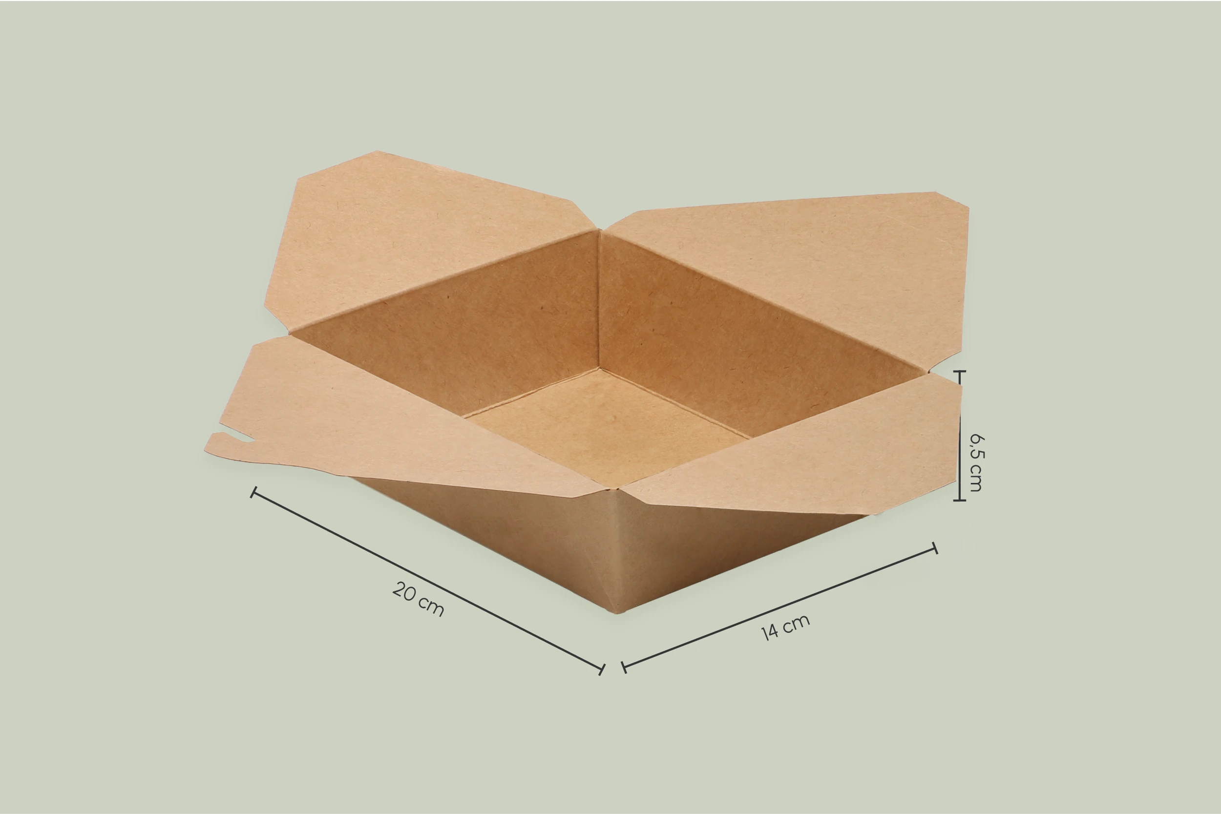 Papp-Lunchbox, braun, 1.000 ml, L 15,3 x B 12 x H 5,1 cm, unbedruckt, matt (300er Karton)
